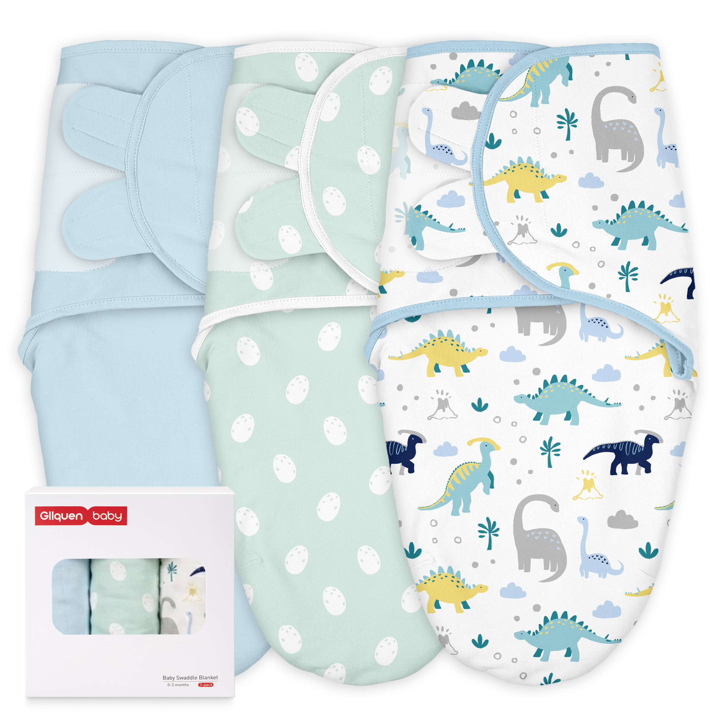 Tropical Dino  Print | Baby Swaddle 3 Pack | 0-3 Months