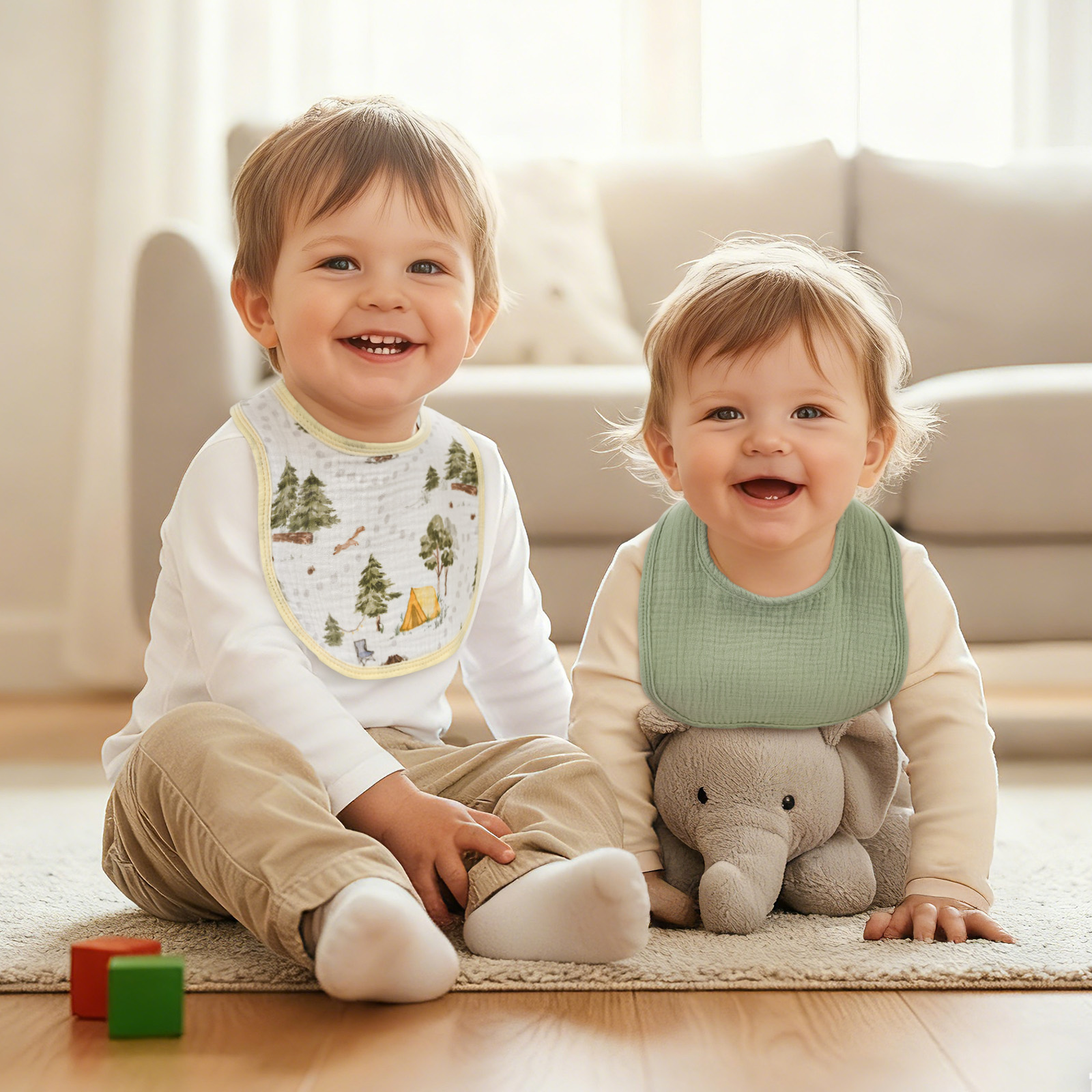 Cross-country Adventure | baby muslin bibs 6 pack | 0-36 months