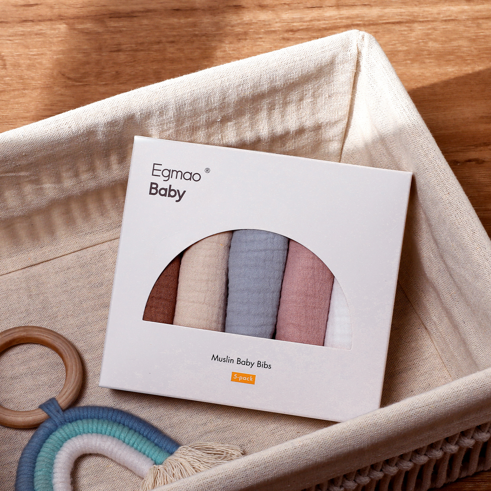 Pastel | Organic Cotton Bandana Bibs 5 Pack | 0-36 months