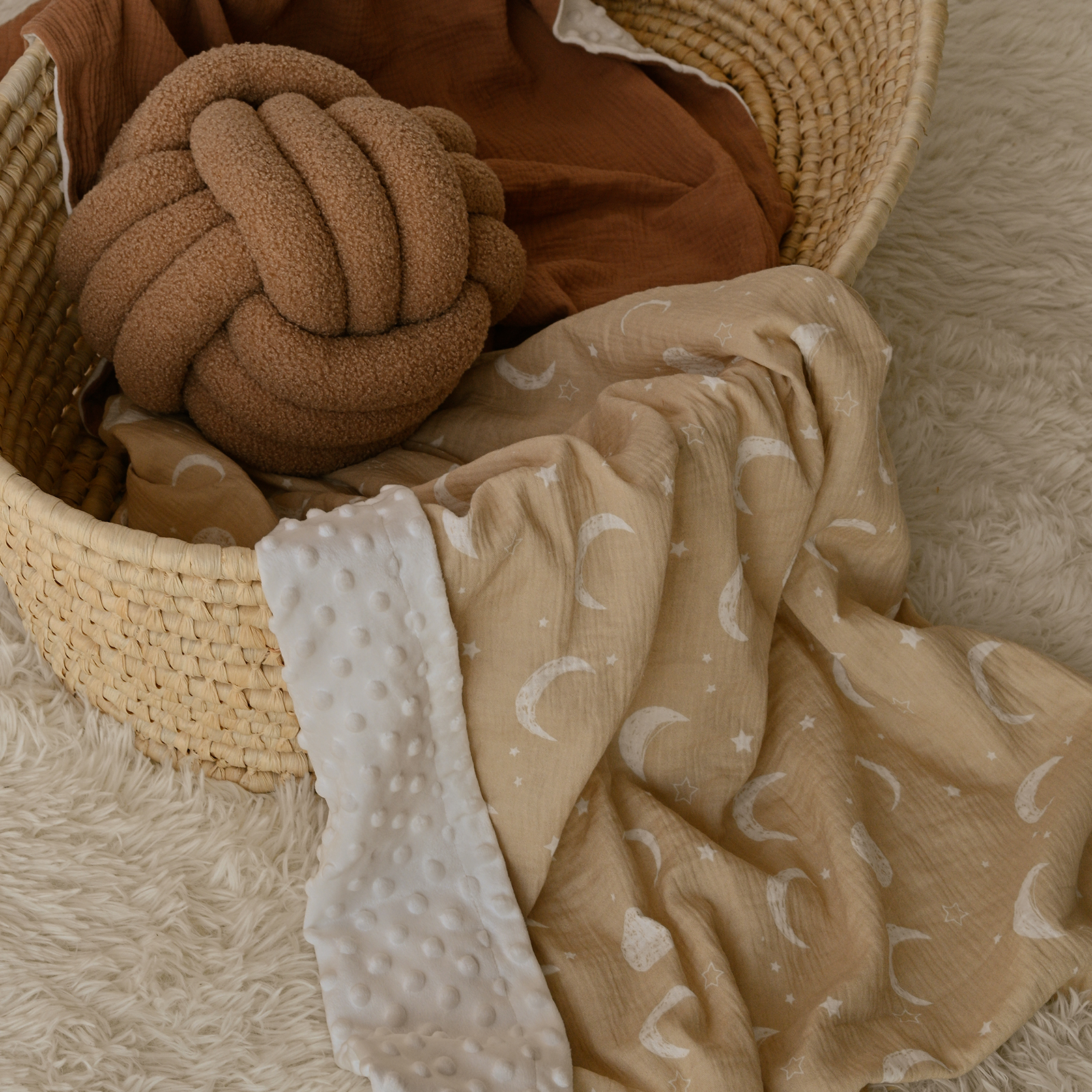 Starry | Muslin and Fleece Plush Dot Blanket | 30''*40''