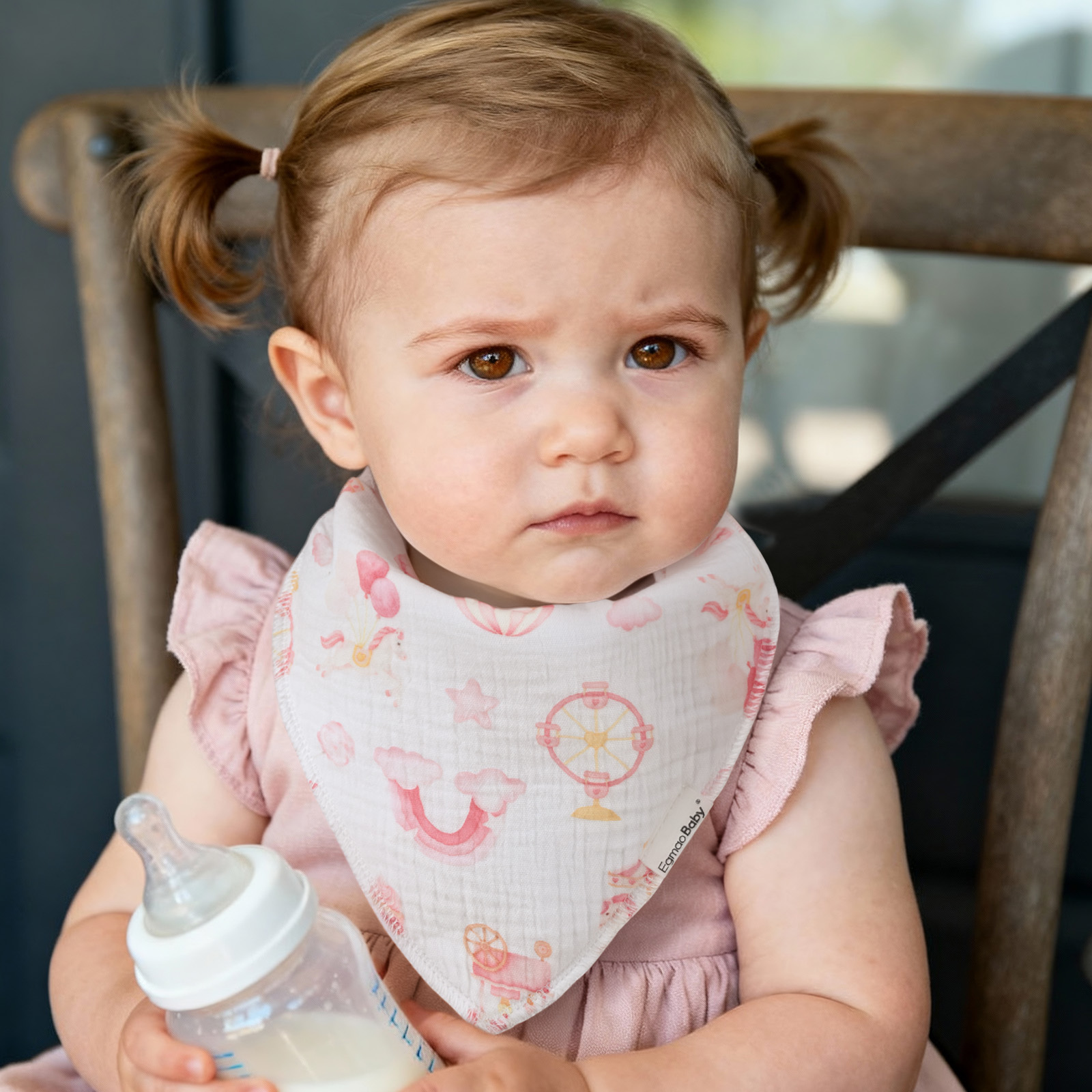 Dreamy Amusement | Soft & Absorbent Muslin Bandana Bibs 10 Pack