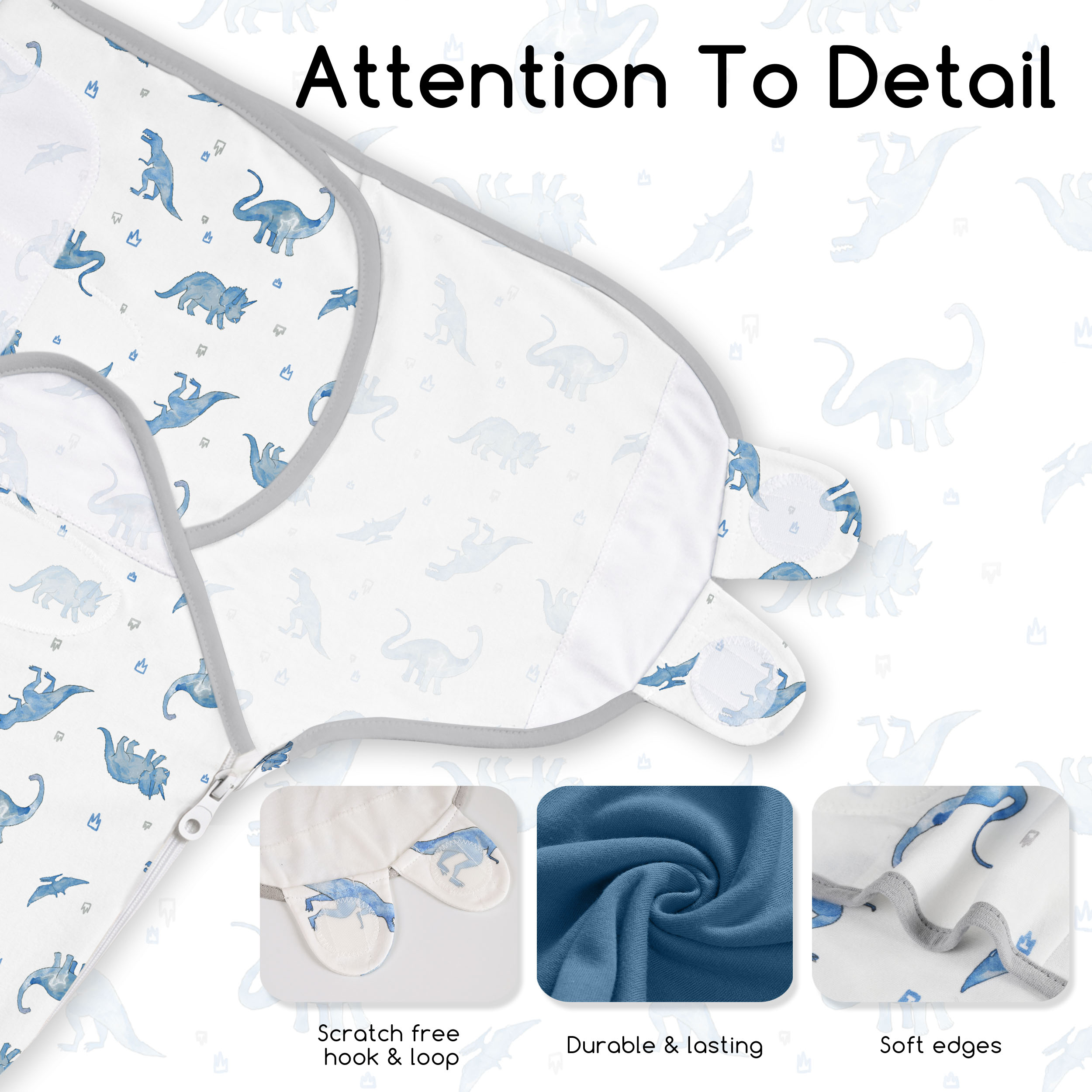 Dinosaur Blues Night | Zipper Swaddle Wrap 2 Pack | 0-3 Months