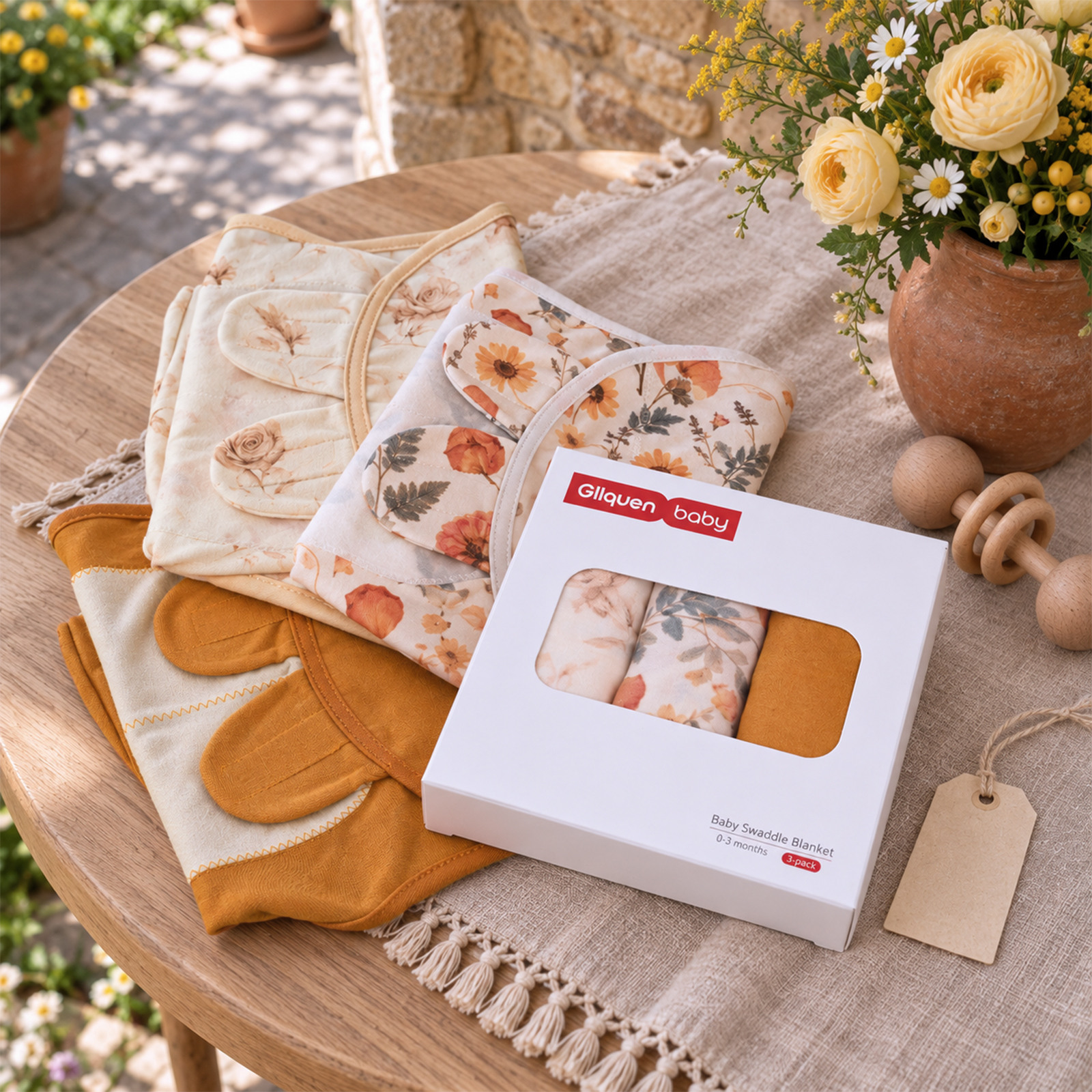 Amber Pressed Journal | Baby Swaddle 3 Pack | 0-3 Months