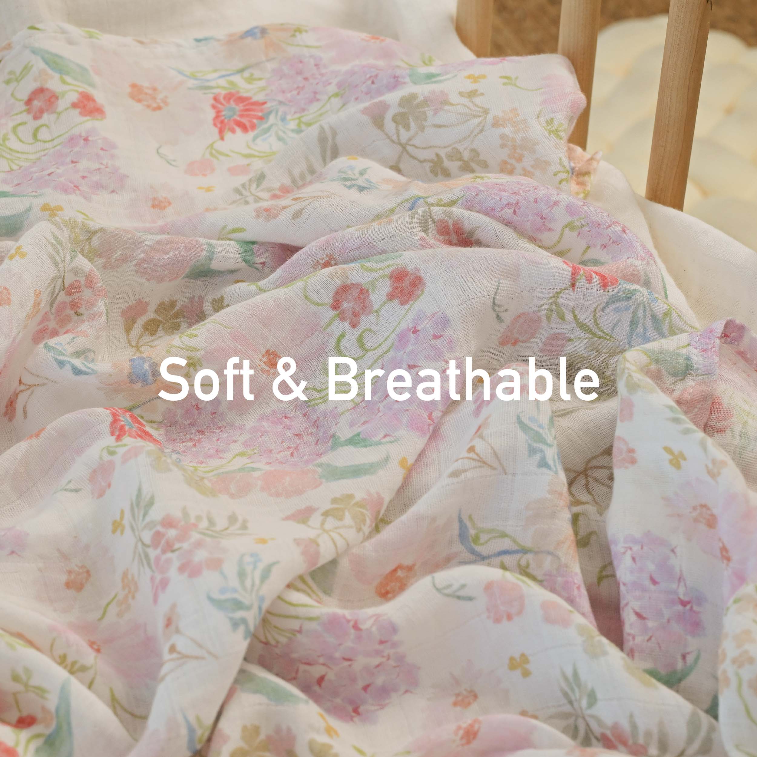 Muslin Swaddle Blankets 2-Pack | 35"x40" | Floradream