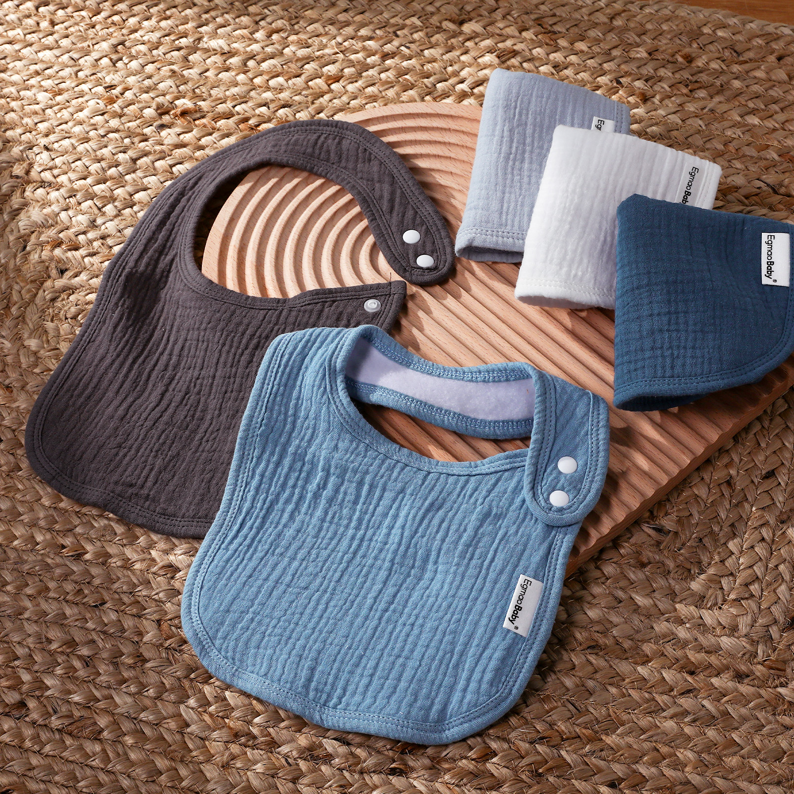 Haze | Organic Cotton Bandana Bibs 5 Pack | 0-36 months