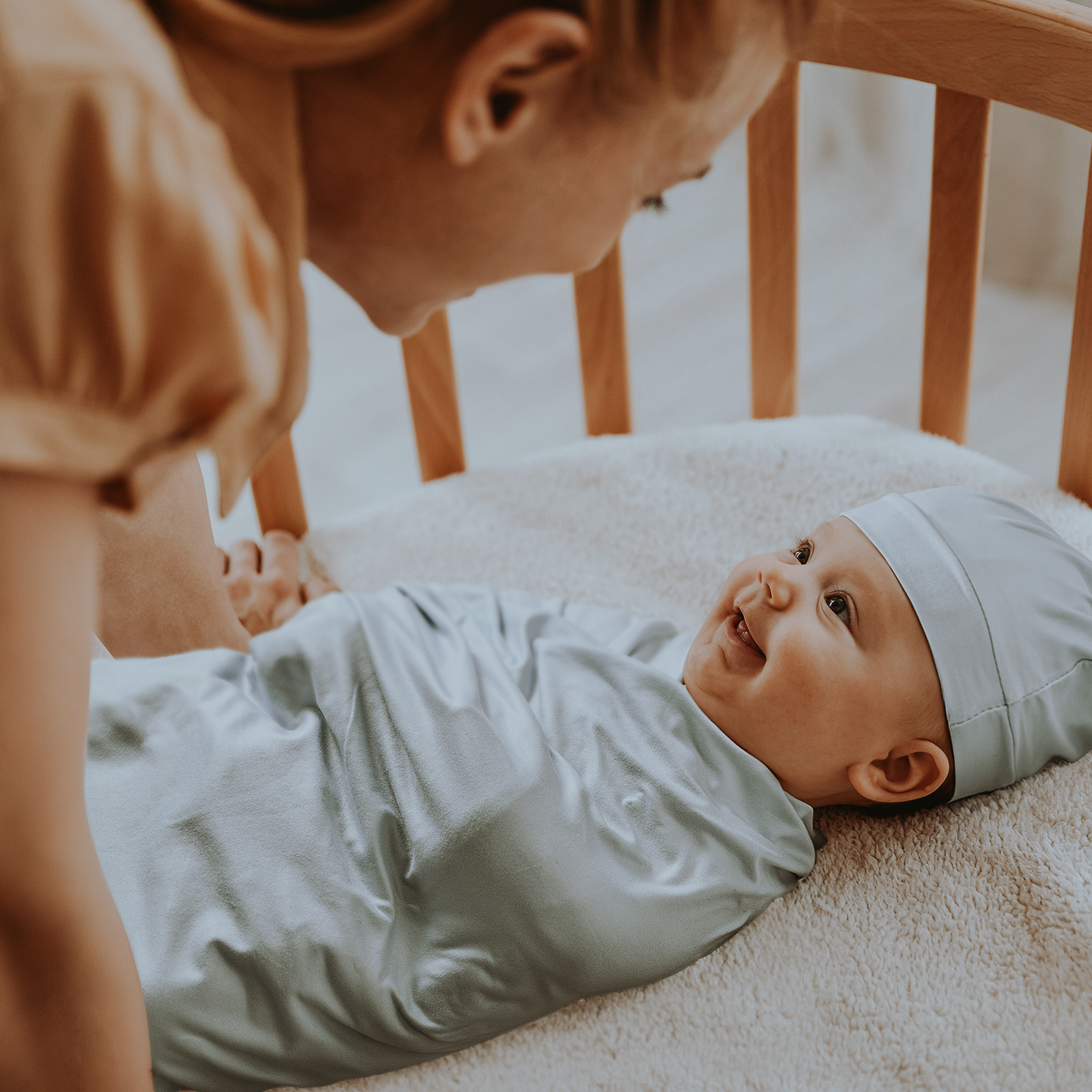 Sky Blue | Baby Swaddle and Hat Set | 33.5*43inch