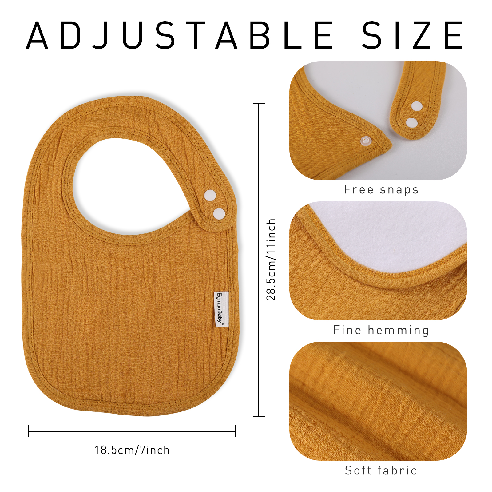 Natural | baby muslin bibs 5 pack | 0-36 months