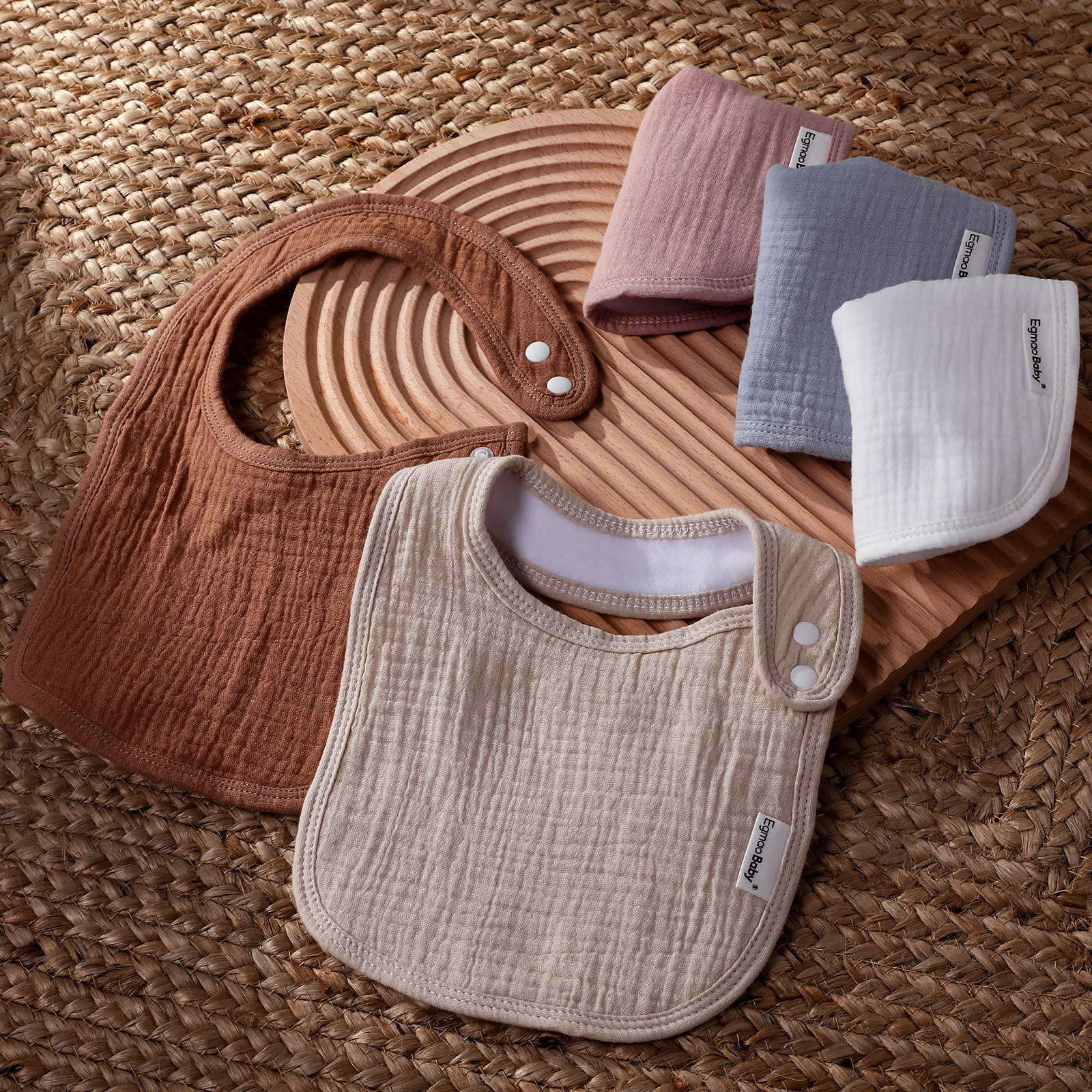 Pastel | baby muslin bibs 5 pack | 0-36 months