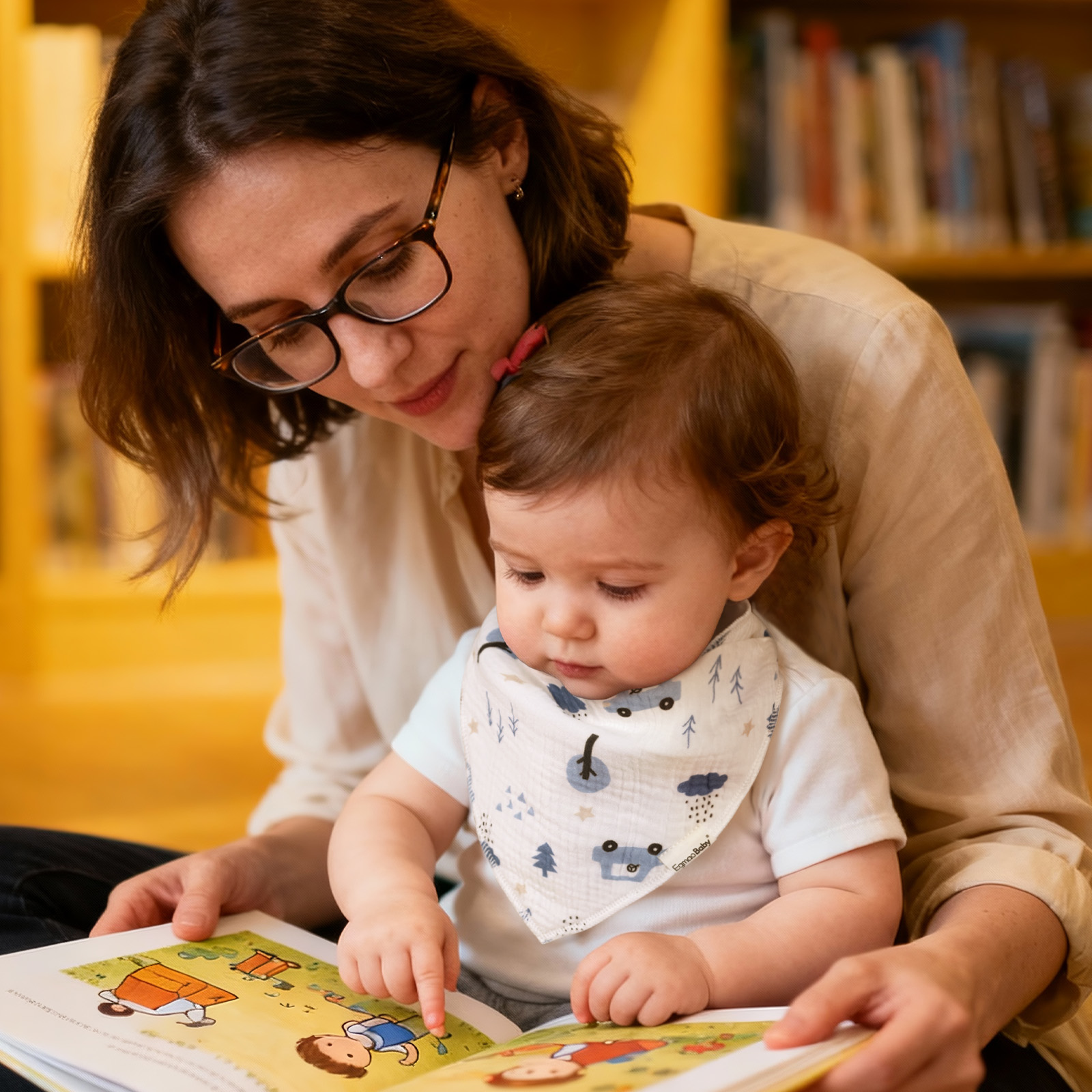 Blue Ride to the Jurassic | Soft & Absorbent Muslin Bandana Bibs 10 Pack