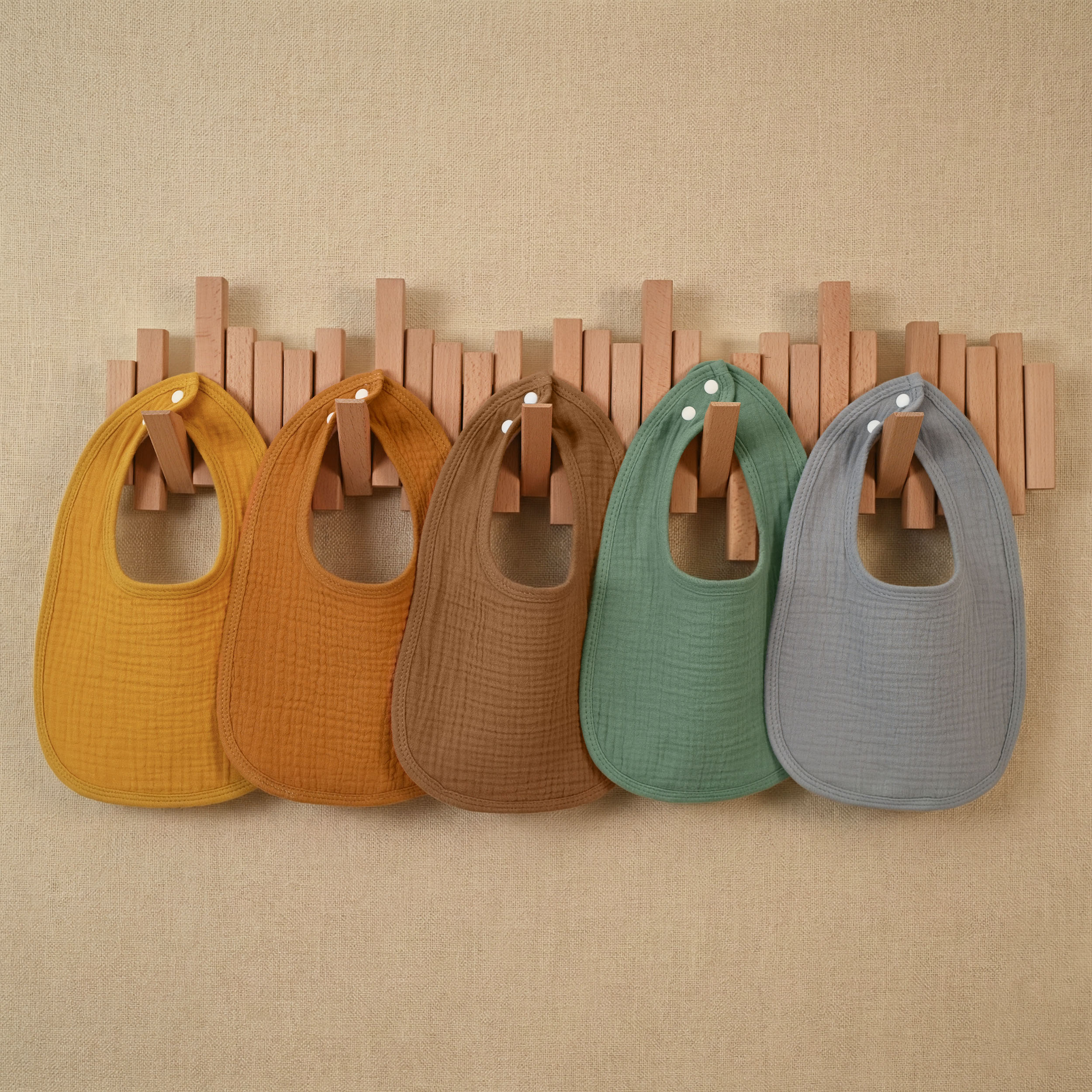 Cozy Rainbow Bib | baby muslin bibs 8 pack | 0-36 months