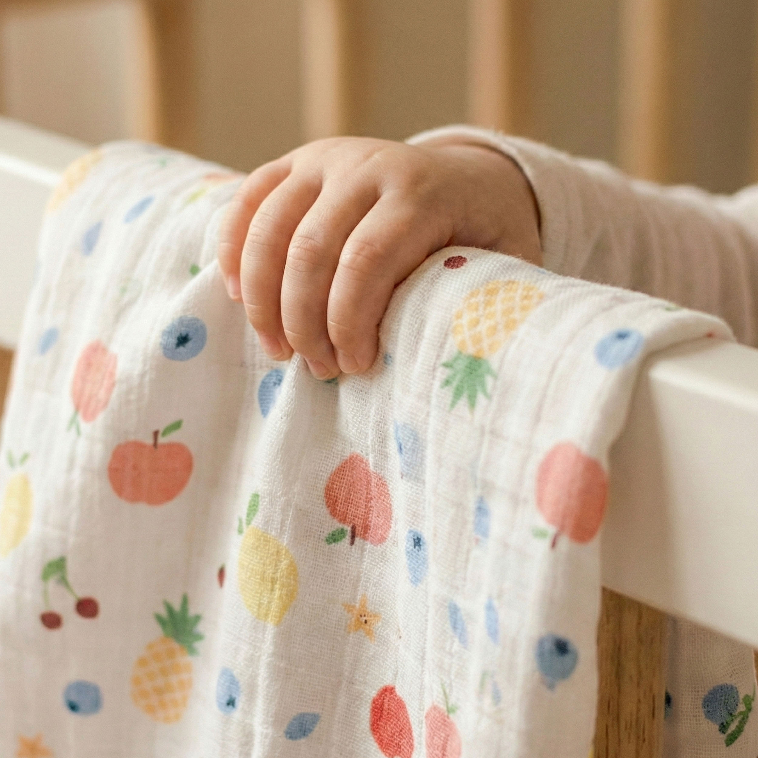 Muslin Swaddle Blankets 6-Pack | 27x27" | Azure Berry Dream
