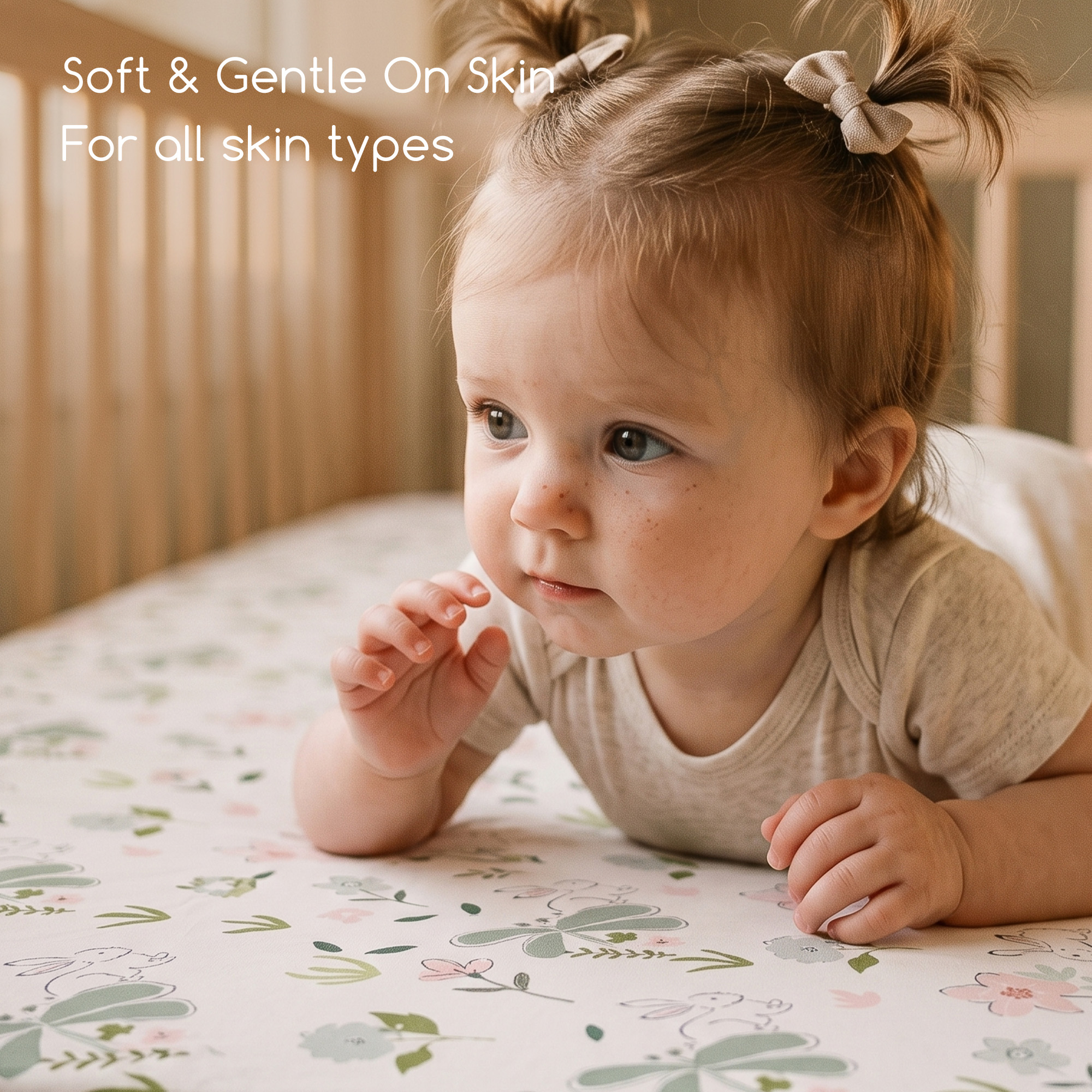Bunny Bloom Garden | Soft Microfiber Baby Crib Sheets 3 Pack