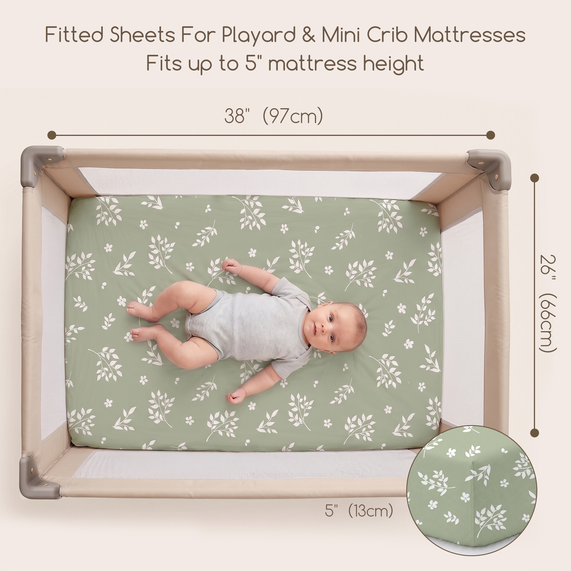 Green Forest Fox | Soft Microfiber Baby Crib Sheets 3 Pack