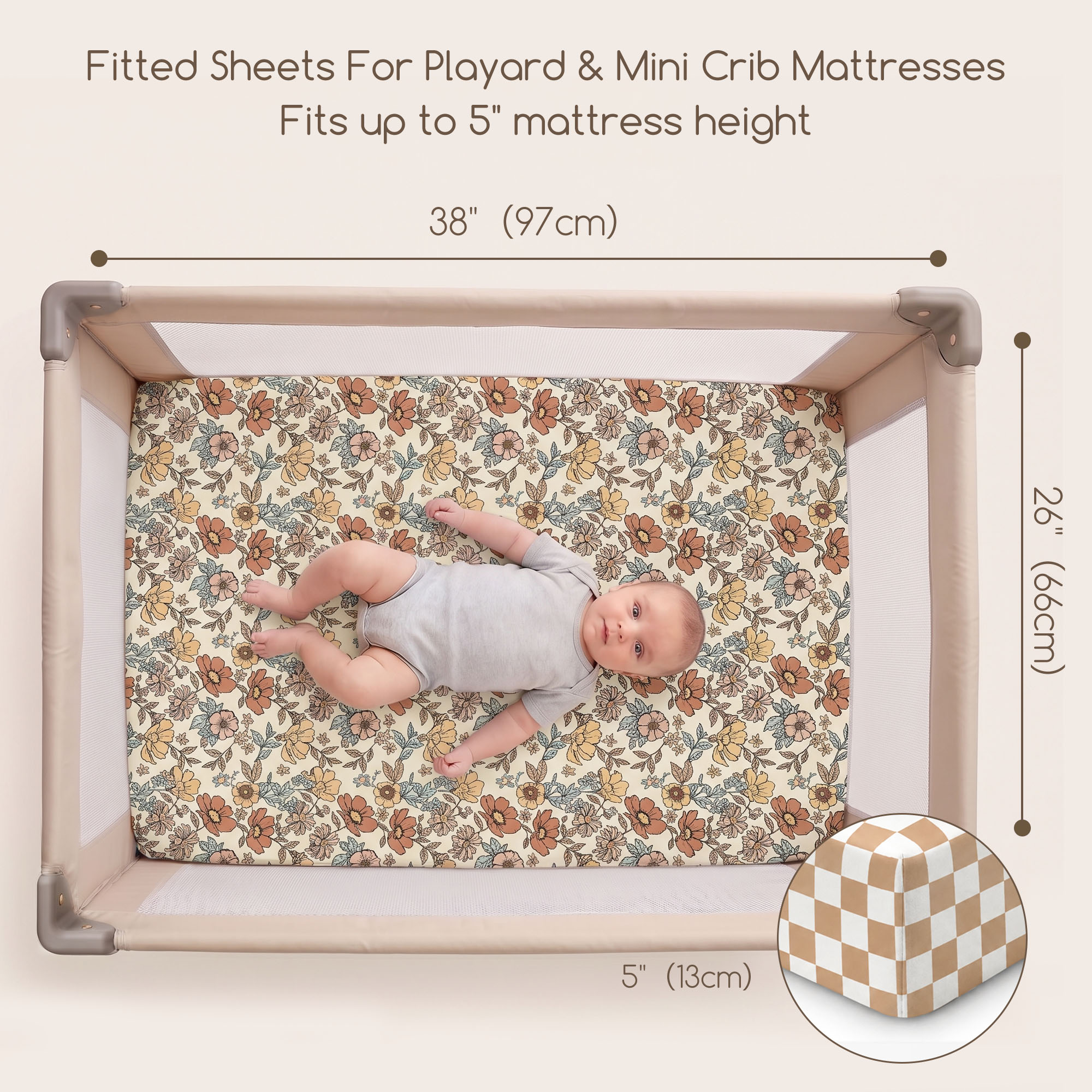 Vintage Floral  Bloom | Soft Microfiber Baby Crib Sheets 3 Pack