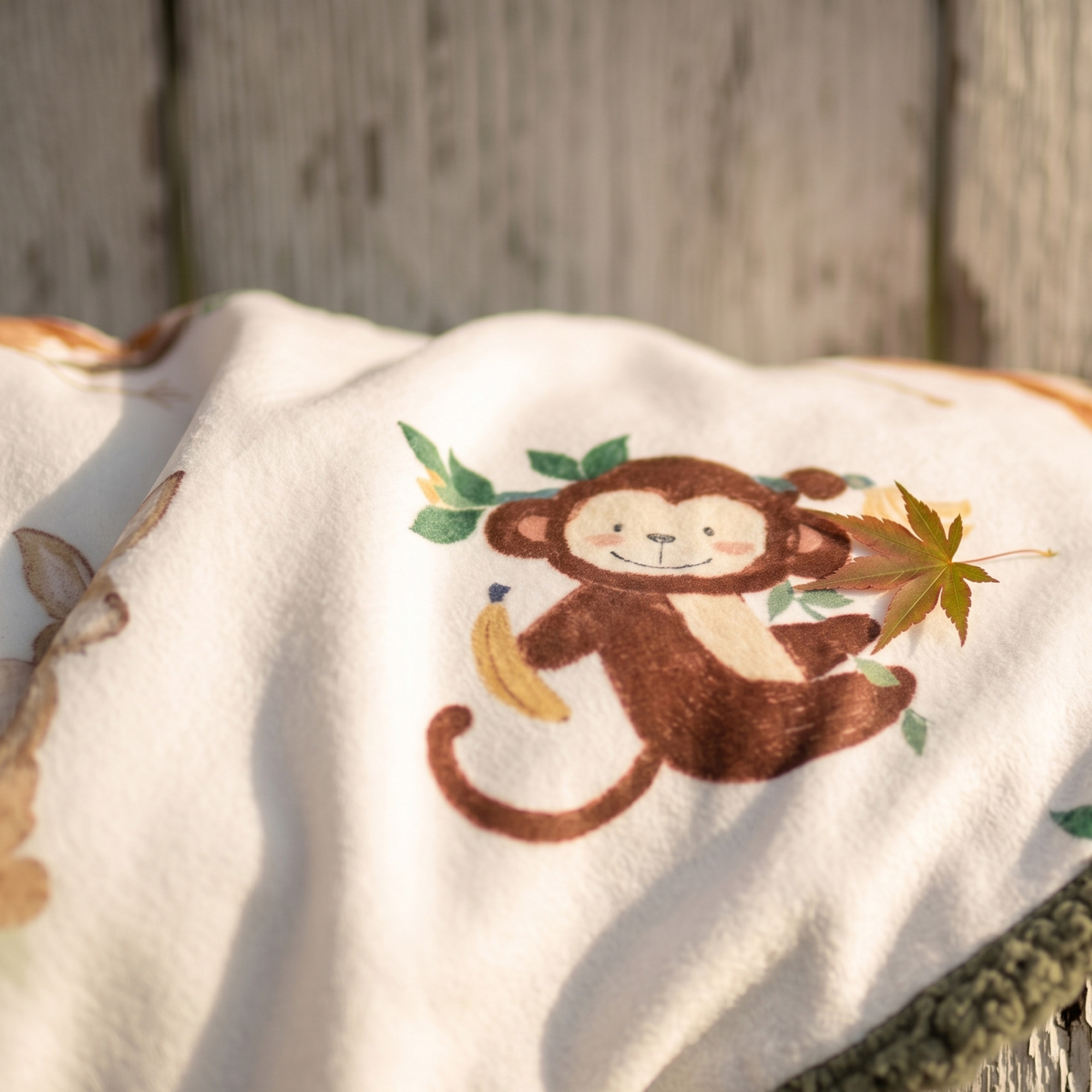 Green Jungle Animals | plush baby blanket | 30''*36''
