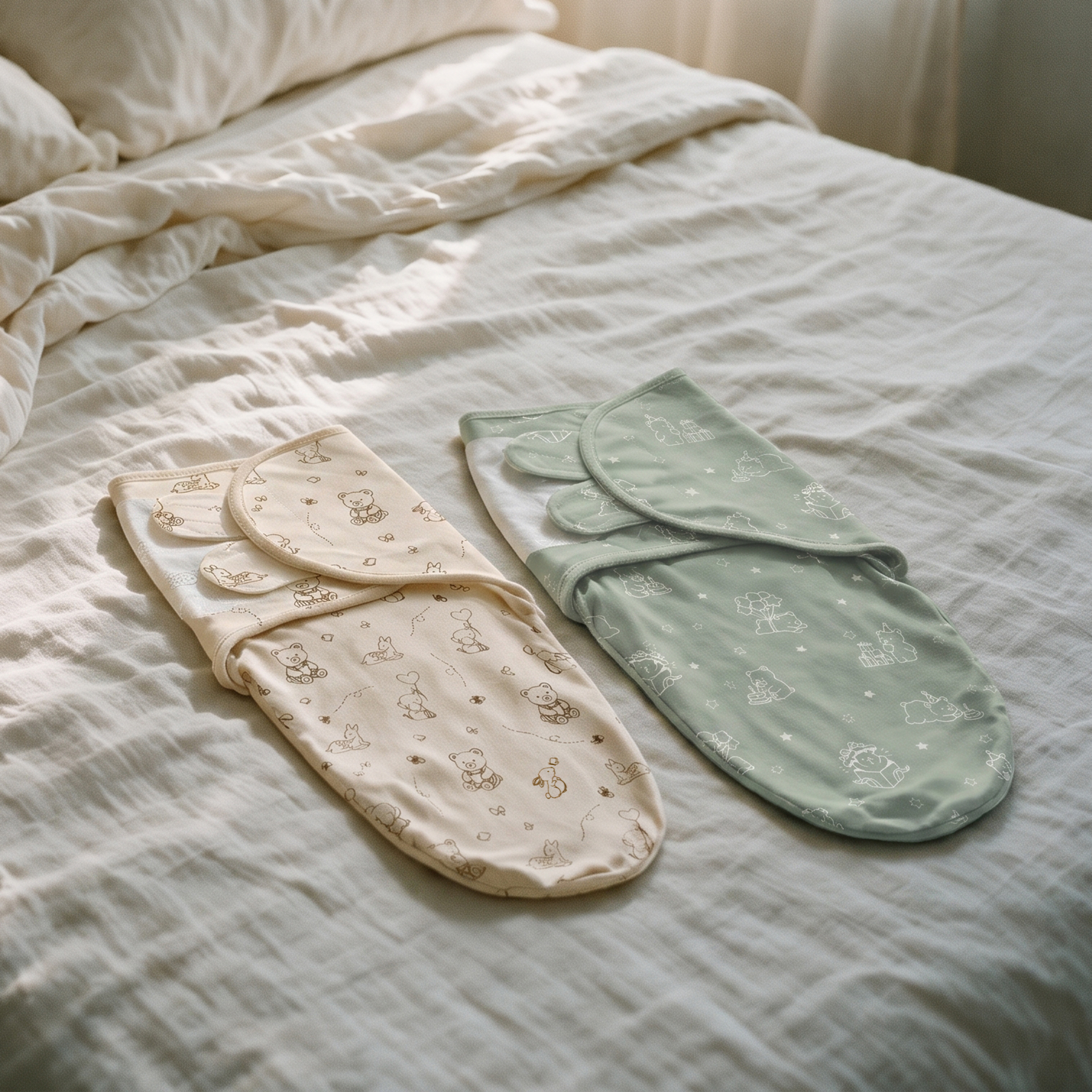 Sage Bear & Bunny | Baby Swaddle 2-Pack | 0-3 Months