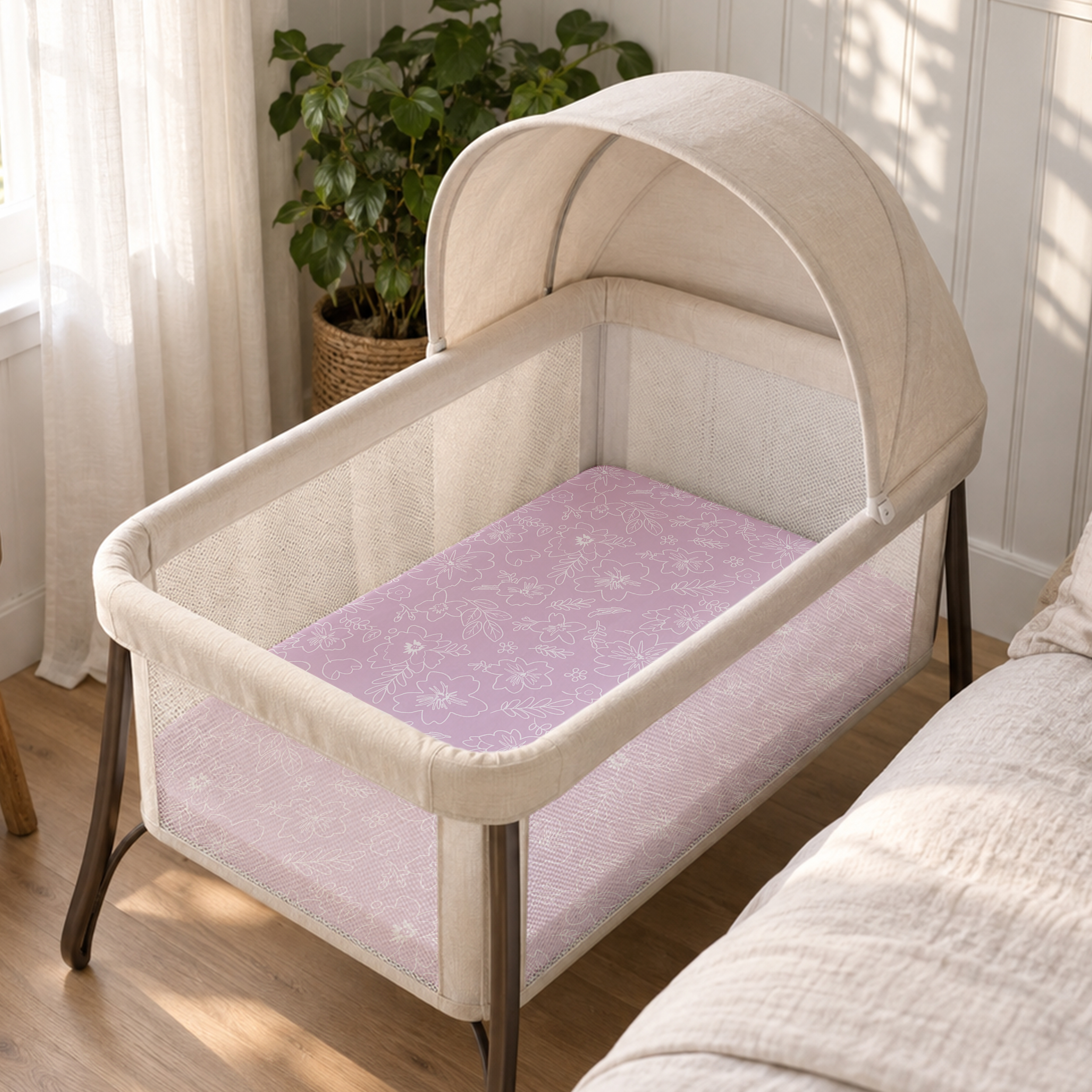 Lilac Wild Meadow | Bassinet Sheets 3-Pack | 33*20''