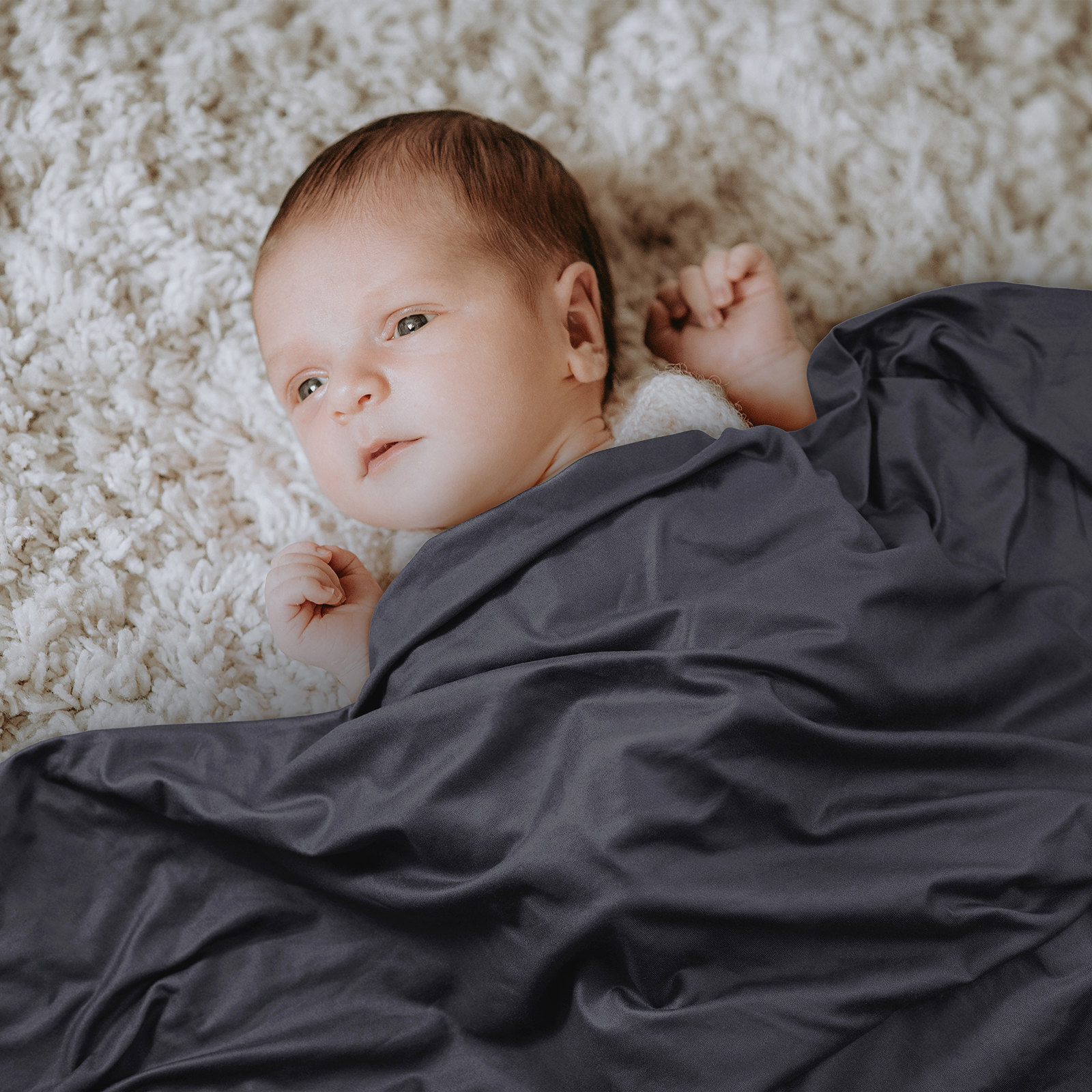 Midnight | Baby Swaddle and Hat Set | 33.5*43inch