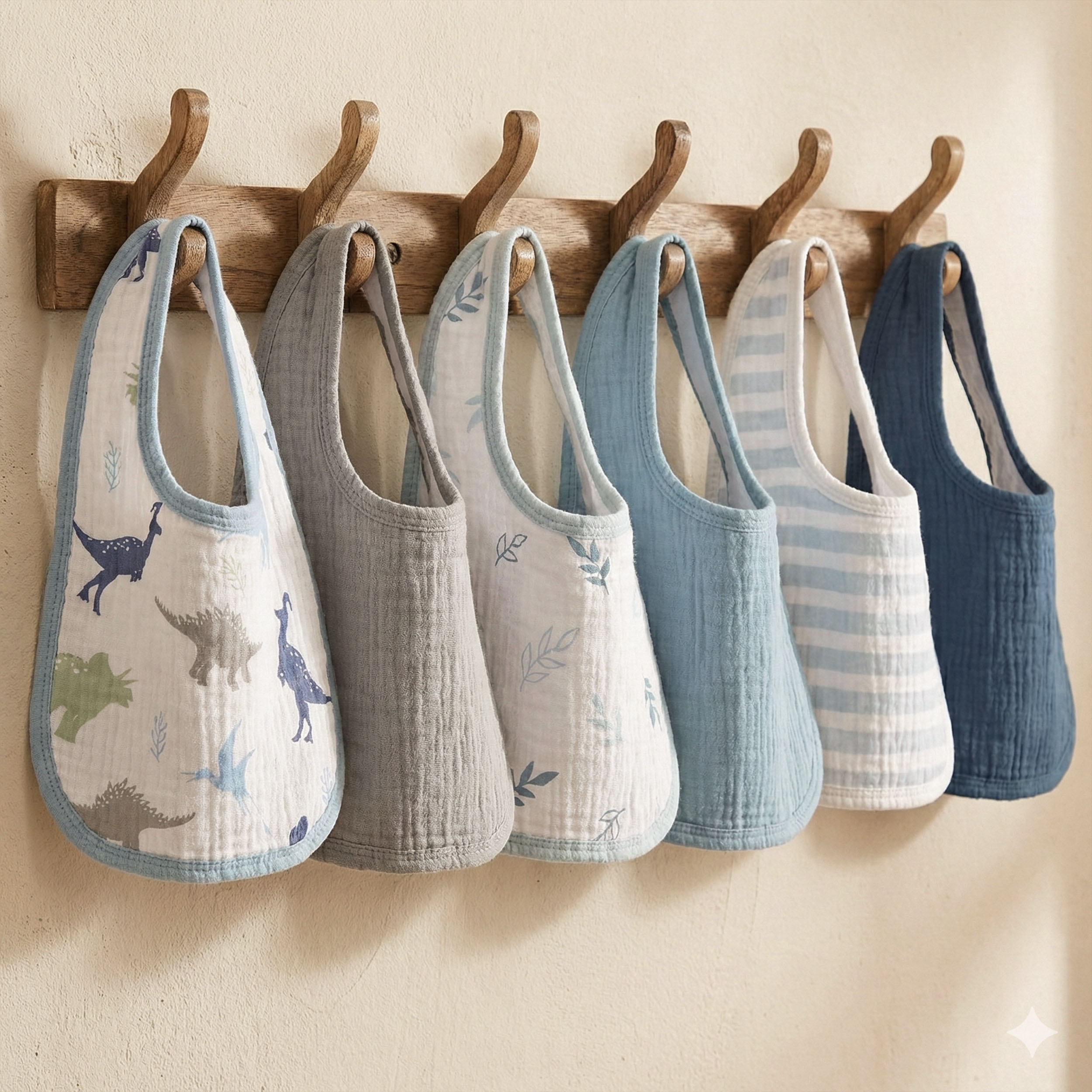 My Dino Pals | baby muslin bibs 6 pack | 0-36 months