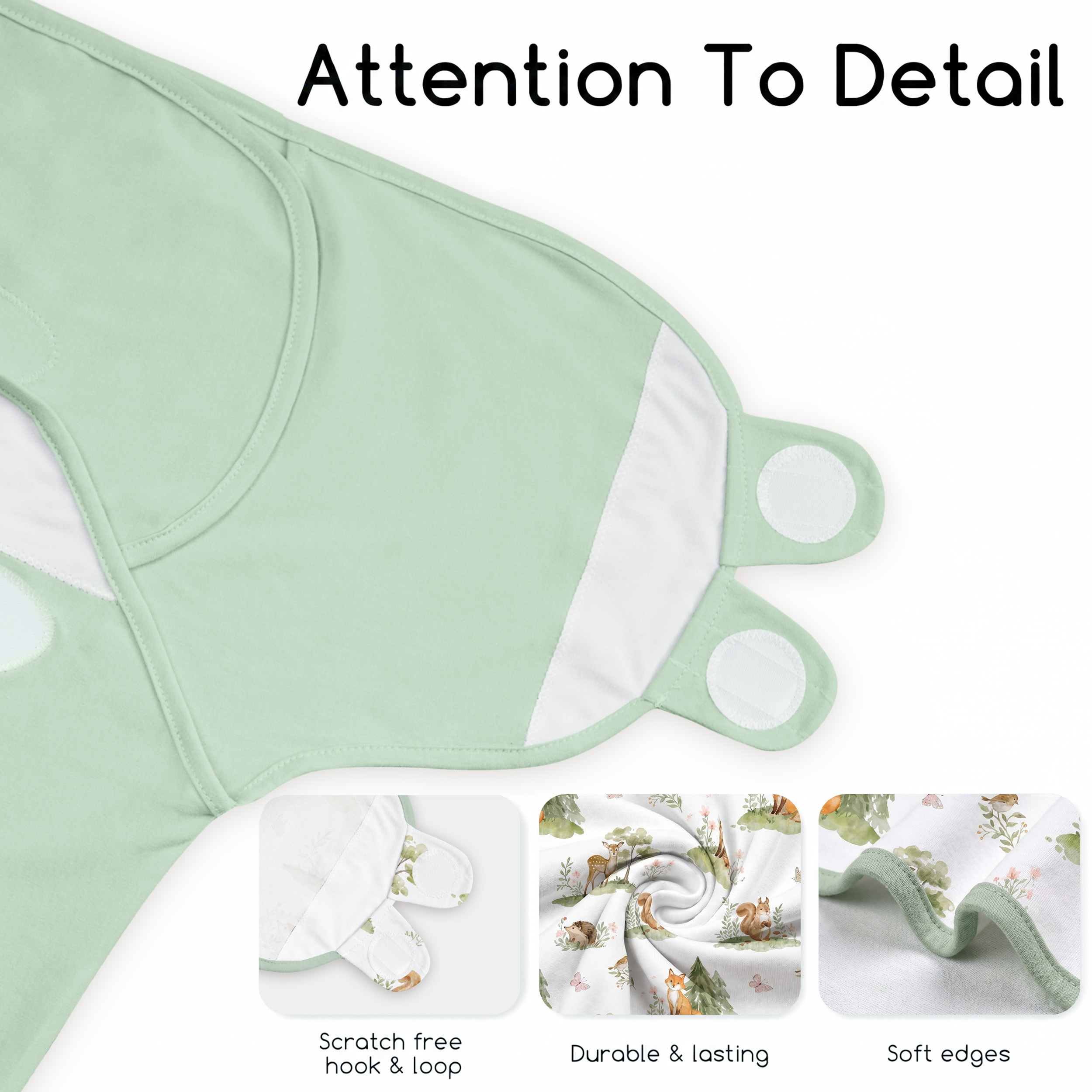  Green Forest Fox  | Baby Swaddle 2-Pack | 0-3 Months