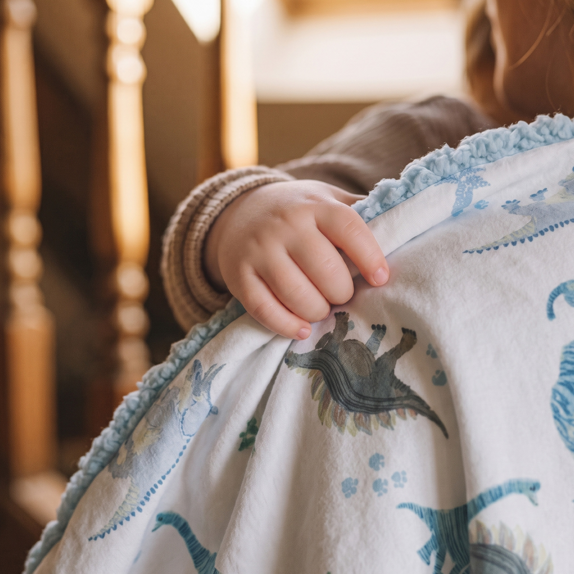 Blue Dino World | plush baby blanket | 30''*36''