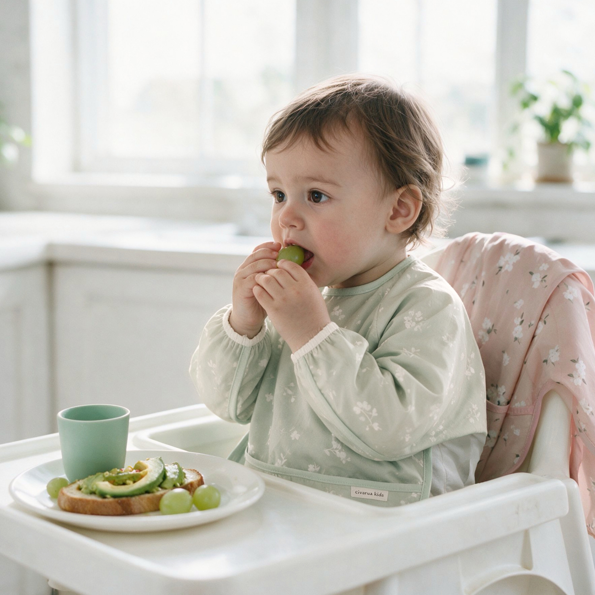 Sage Flora Whisper | Waterproof Smock Bibs 3 Pack | 6-24 Months