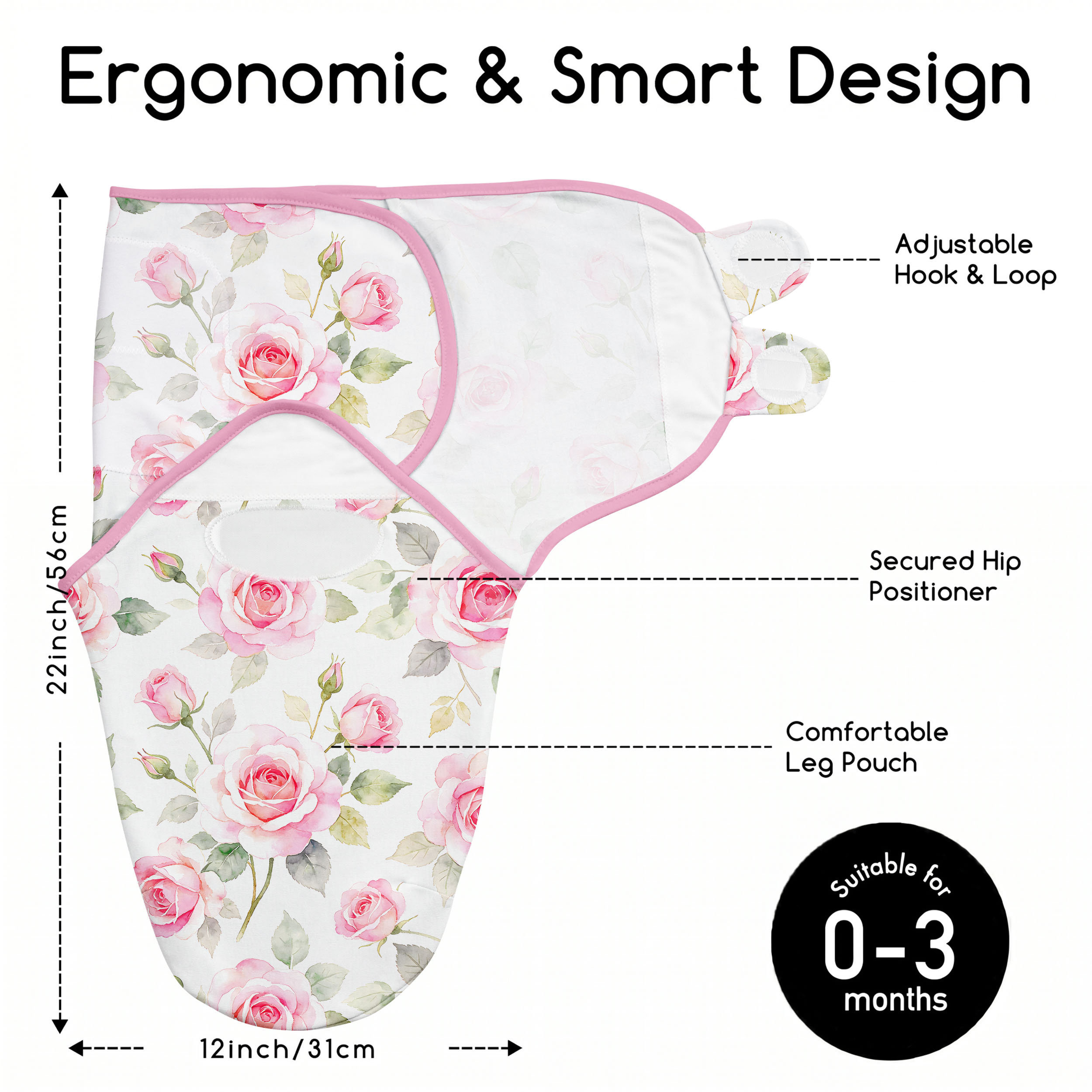 Pink Rose Bloom | Baby Swaddle 2-Pack | 0-3 Months