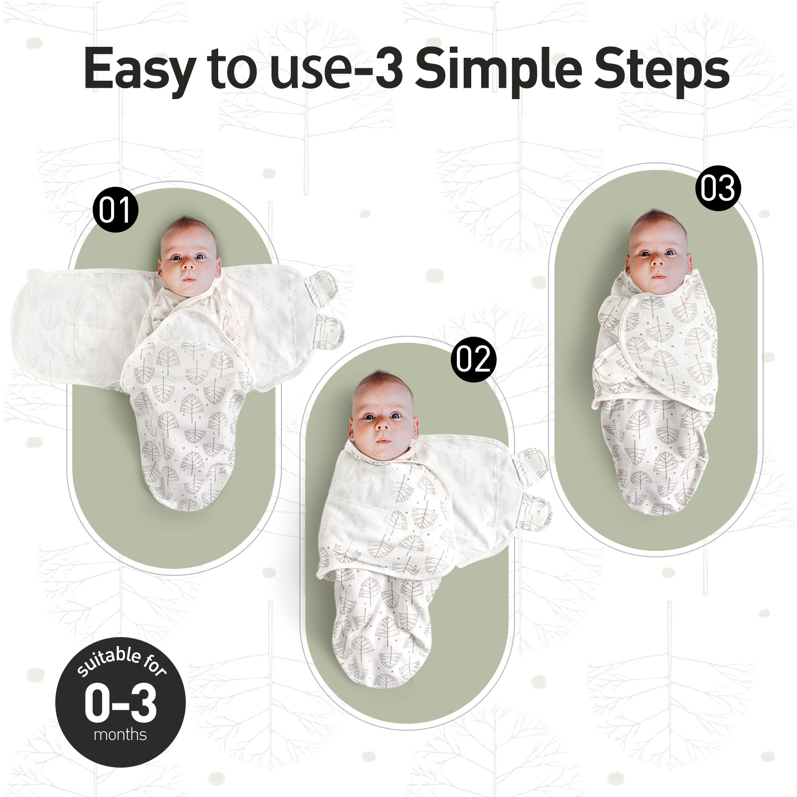 Spring Letter | Gllquen Baby Swaddle 0-3 Months 3 Pack