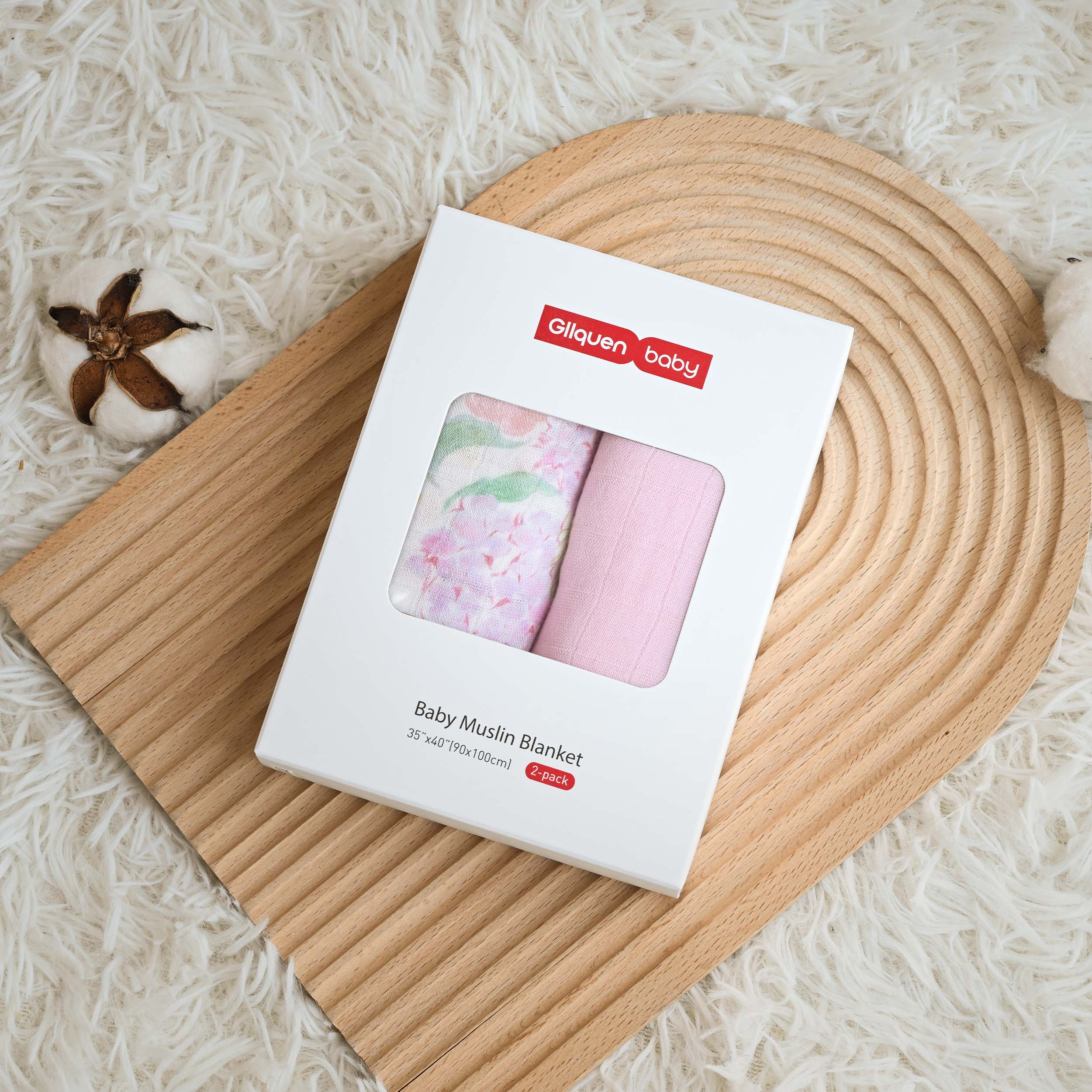 Muslin Swaddle Blankets 2-Pack | 35"x40" | Floradream