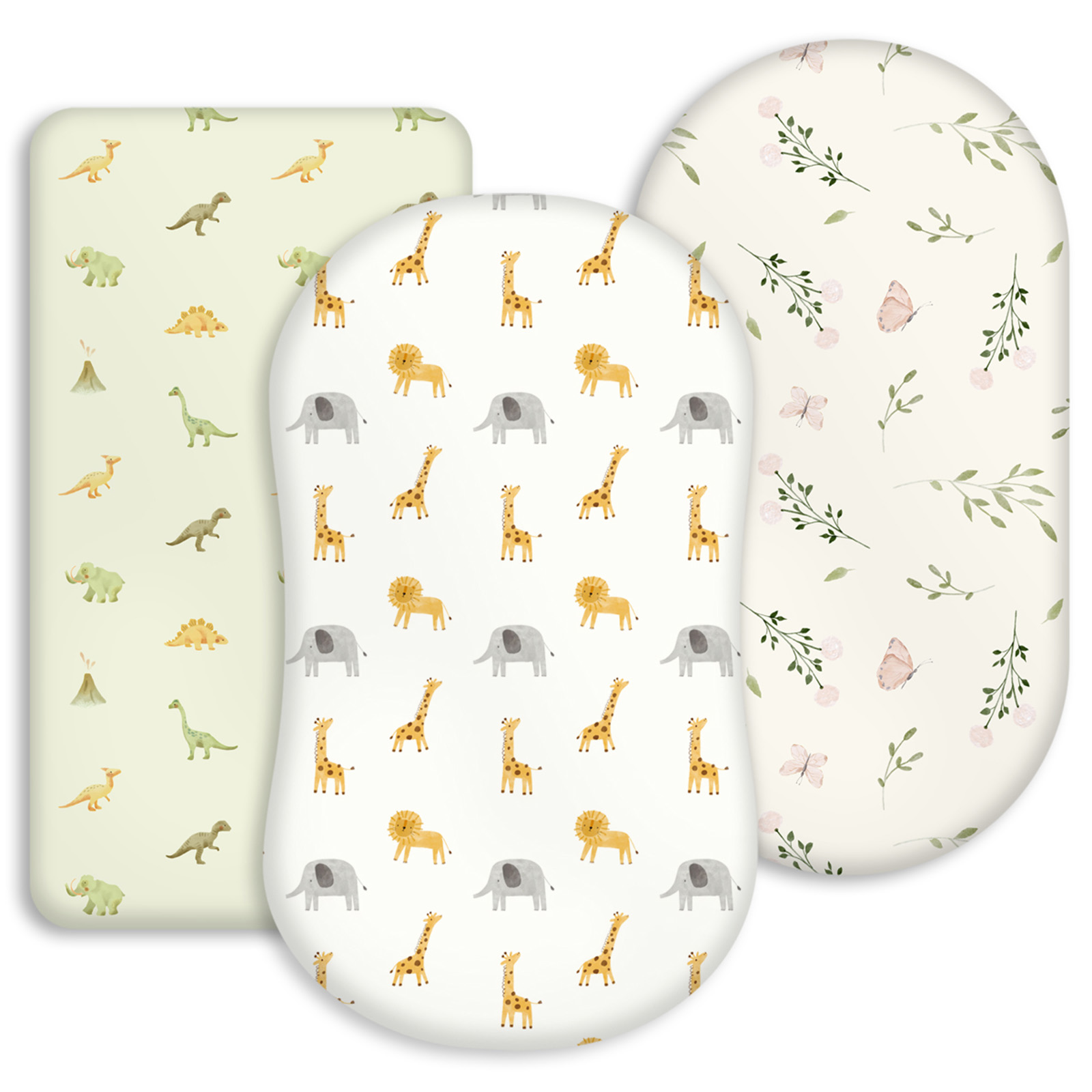 Dinosaur Elephant | Bassinet Sheets 3-Pack | 17*33''