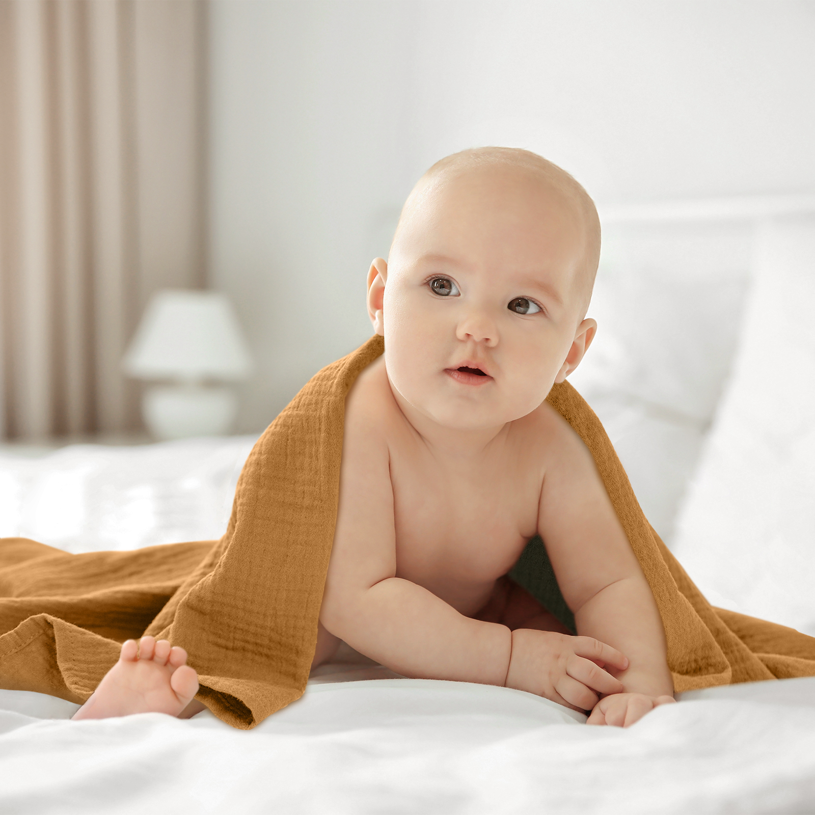 Muslin Swaddle Blankets 5-Pack, 23.5"x23.5" - Vintage