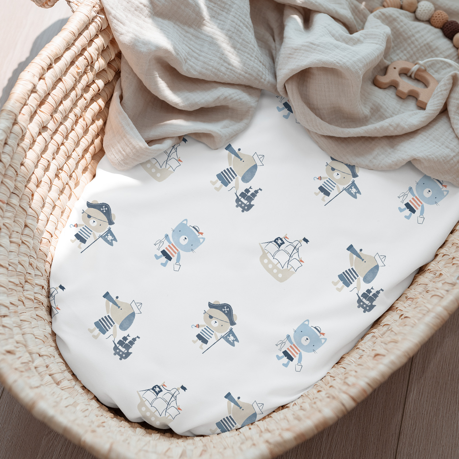 Ocean Sailor | Bassinet Sheets 3-Pack | 17*33''