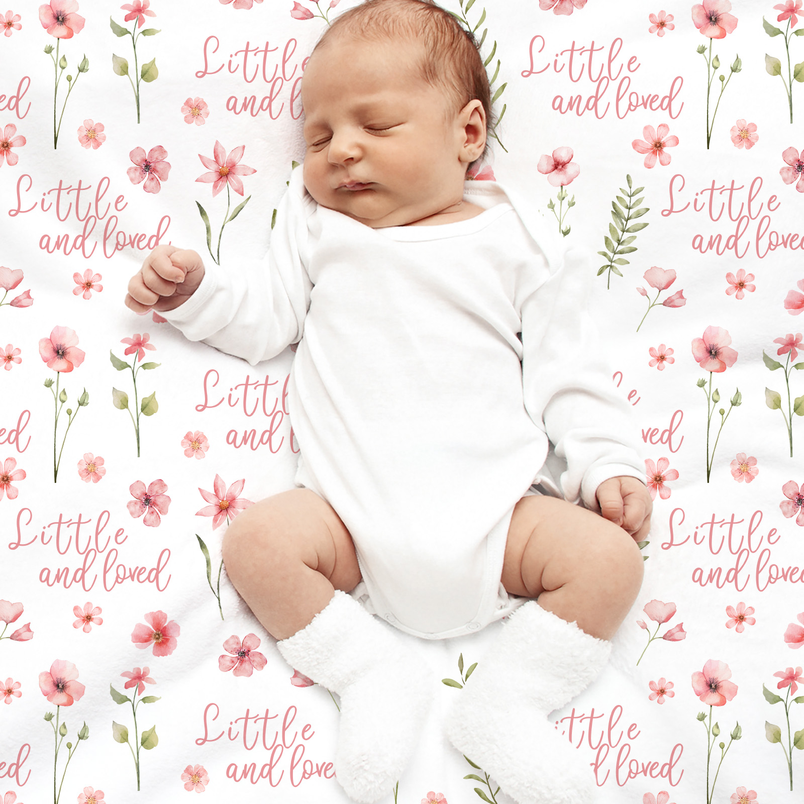 Pink Floral | Fleece Plush Dot Blanket | 30''*40''