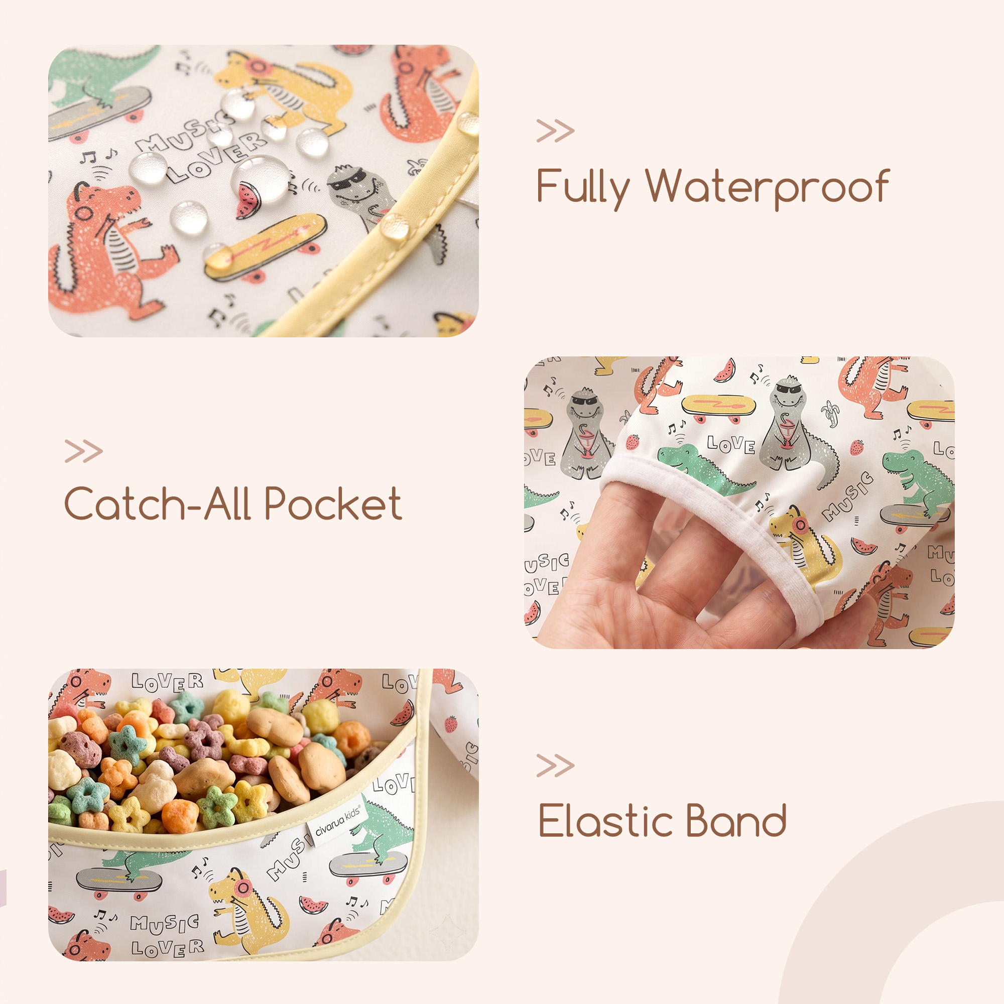 Beep & Woodland | Waterproof Smock Bibs 3 Pack | 6-24 Months