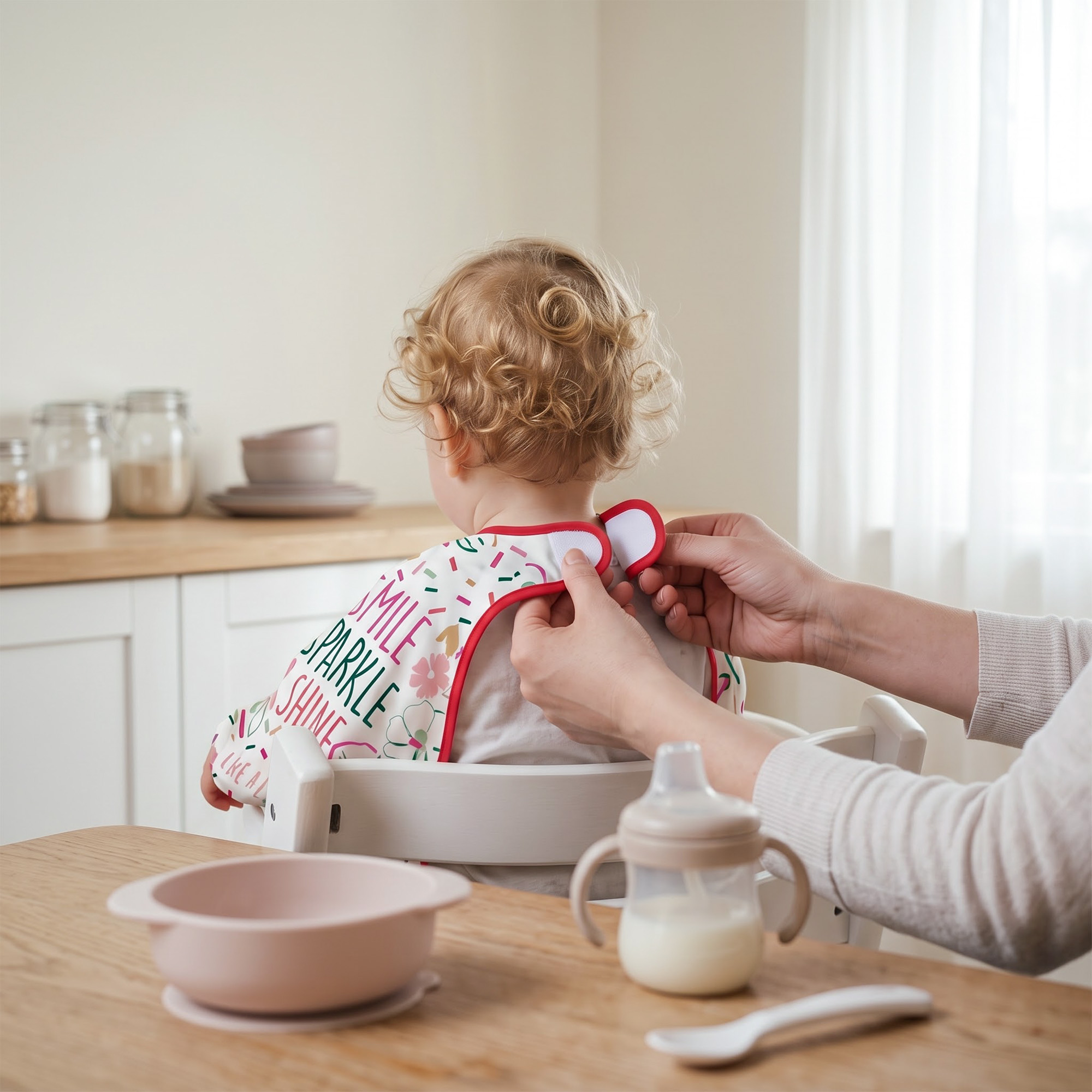 Pink Floral Bloom | Waterproof Smock Bibs 3 Pack | 6-24 Months