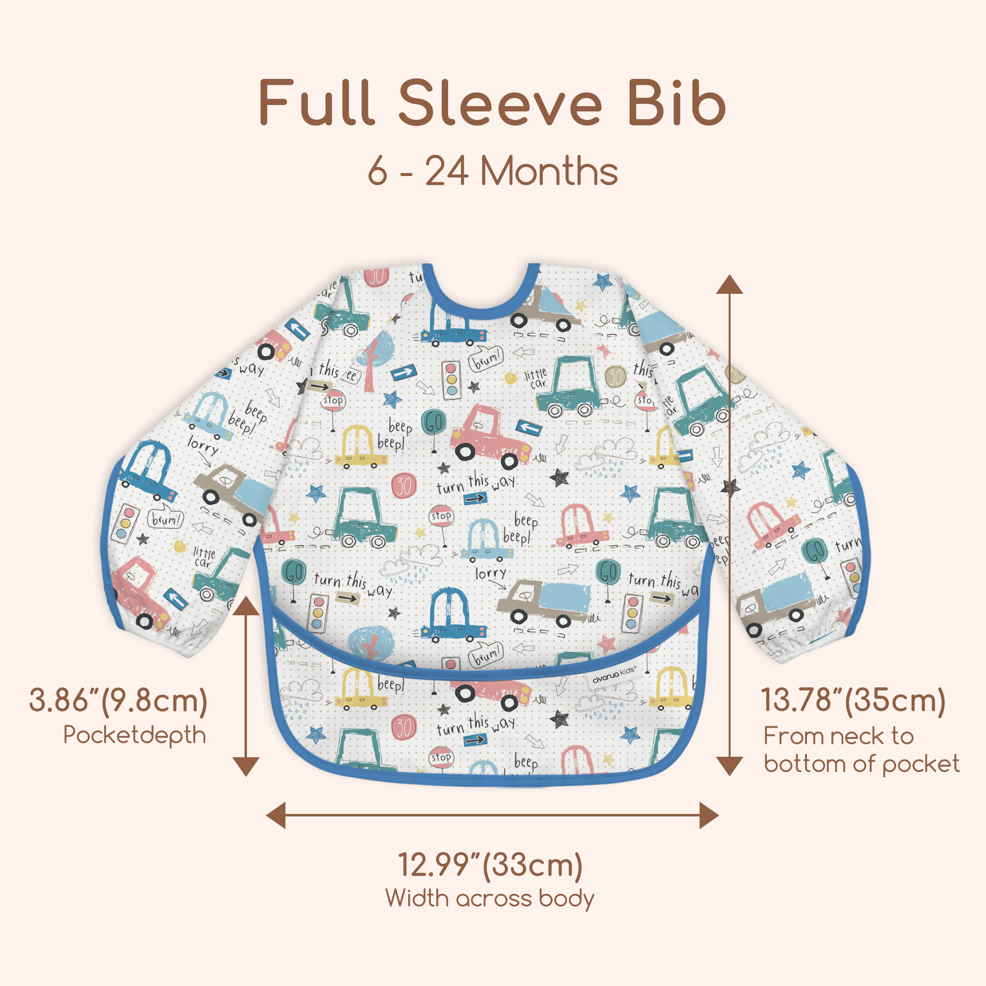Beep & Woodland | Waterproof Smock Bibs 3 Pack | 6-24 Months