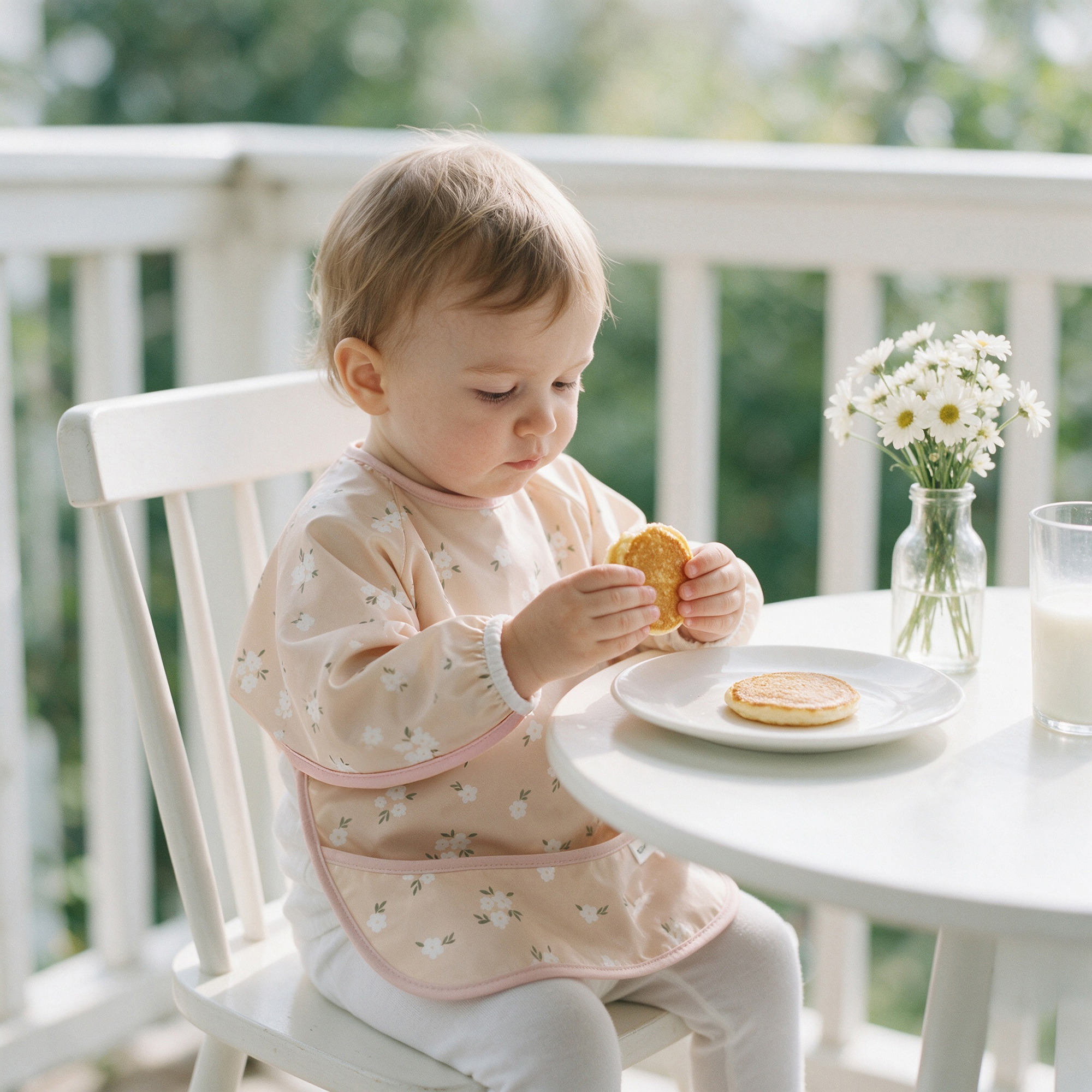 Sage Flora Whisper | Waterproof Smock Bibs 3 Pack | 6-24 Months