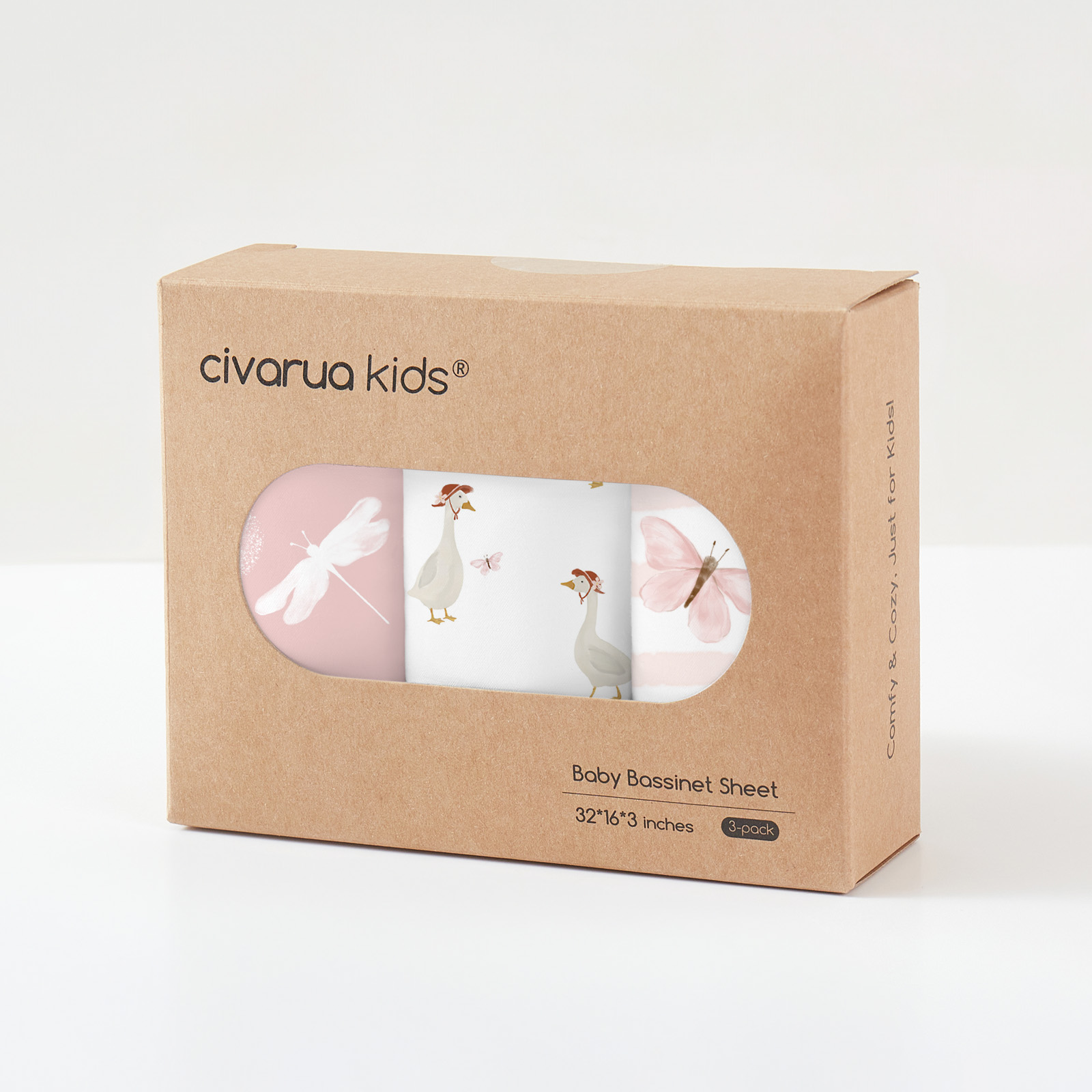 Pink Butterfly | Bassinet Sheets 3-Pack | 17*33''