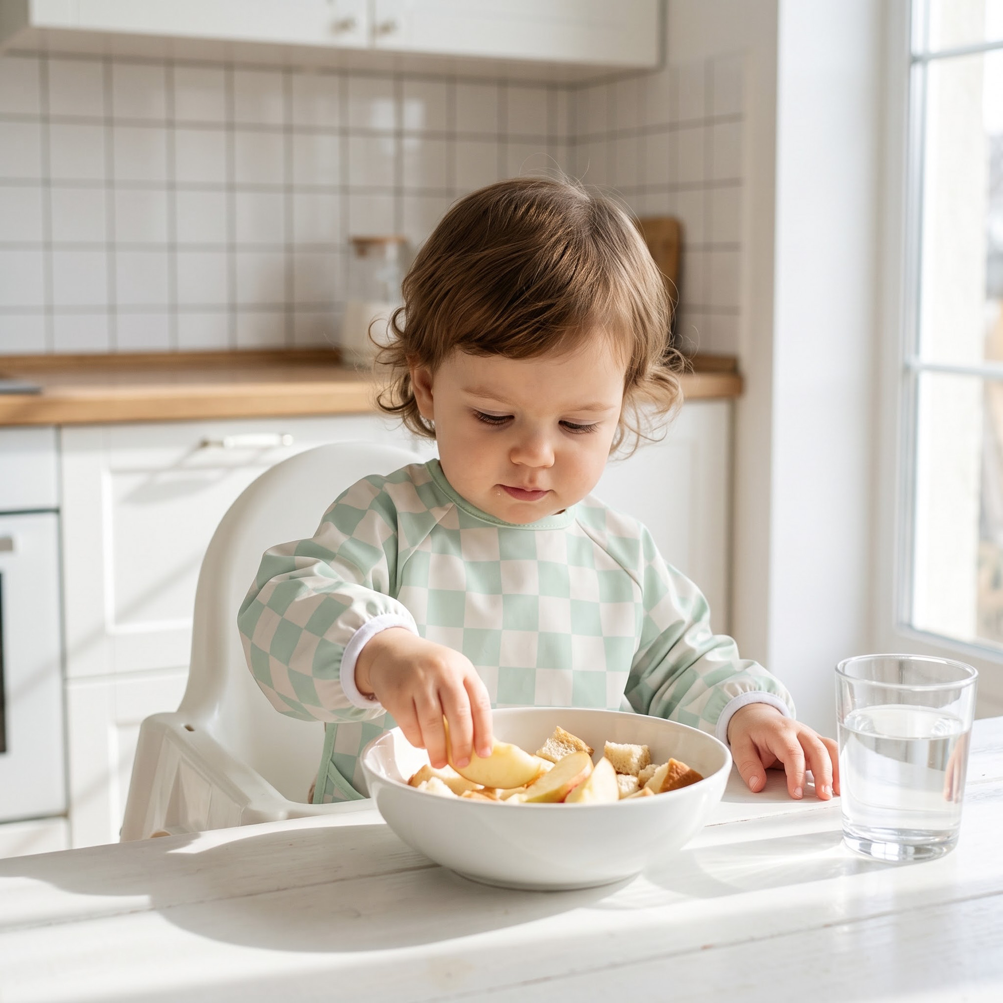Black & Blue Check | Waterproof Smock Bibs 3 Pack | 6-24 Months