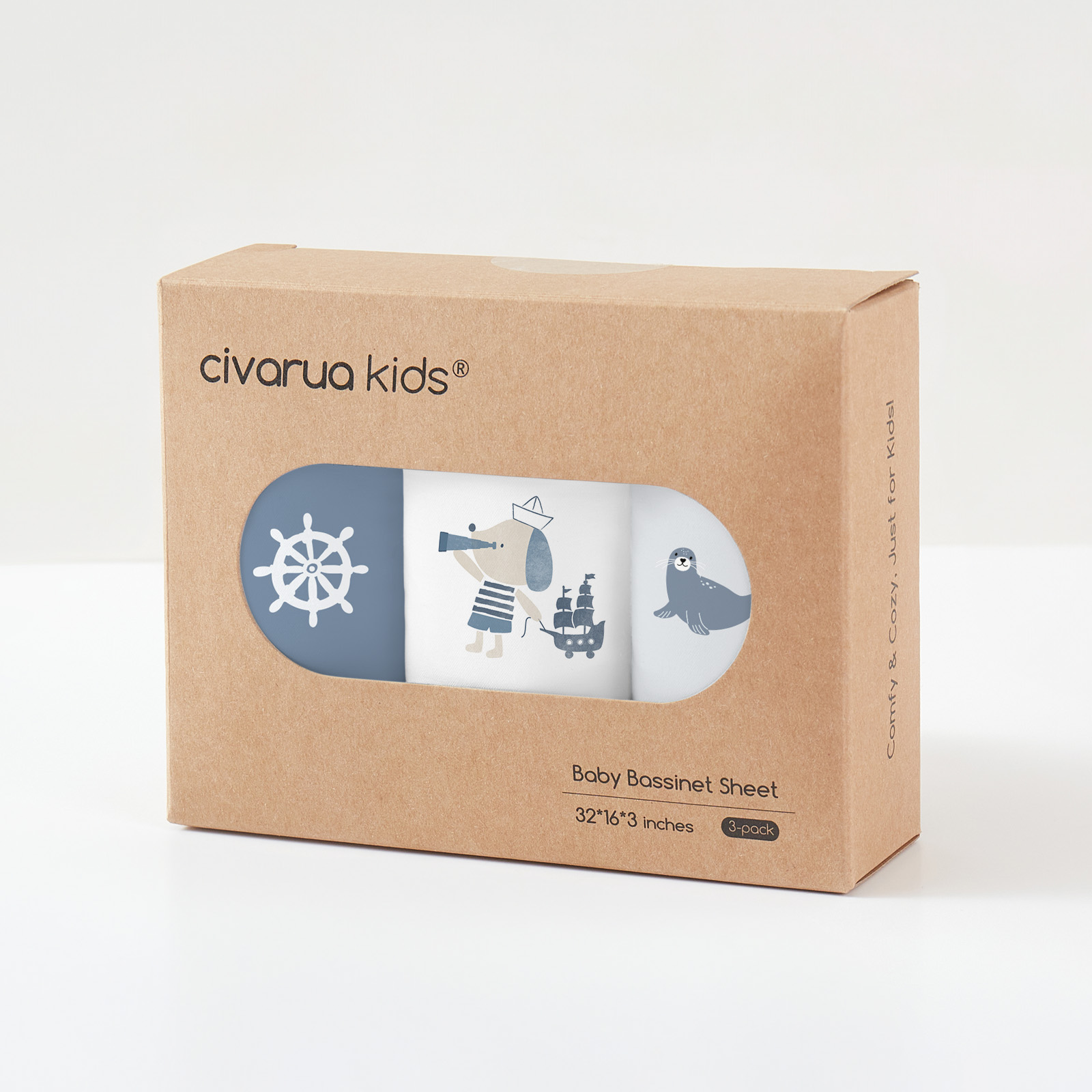 Ocean Sailor | Bassinet Sheets 3-Pack | 17*33''