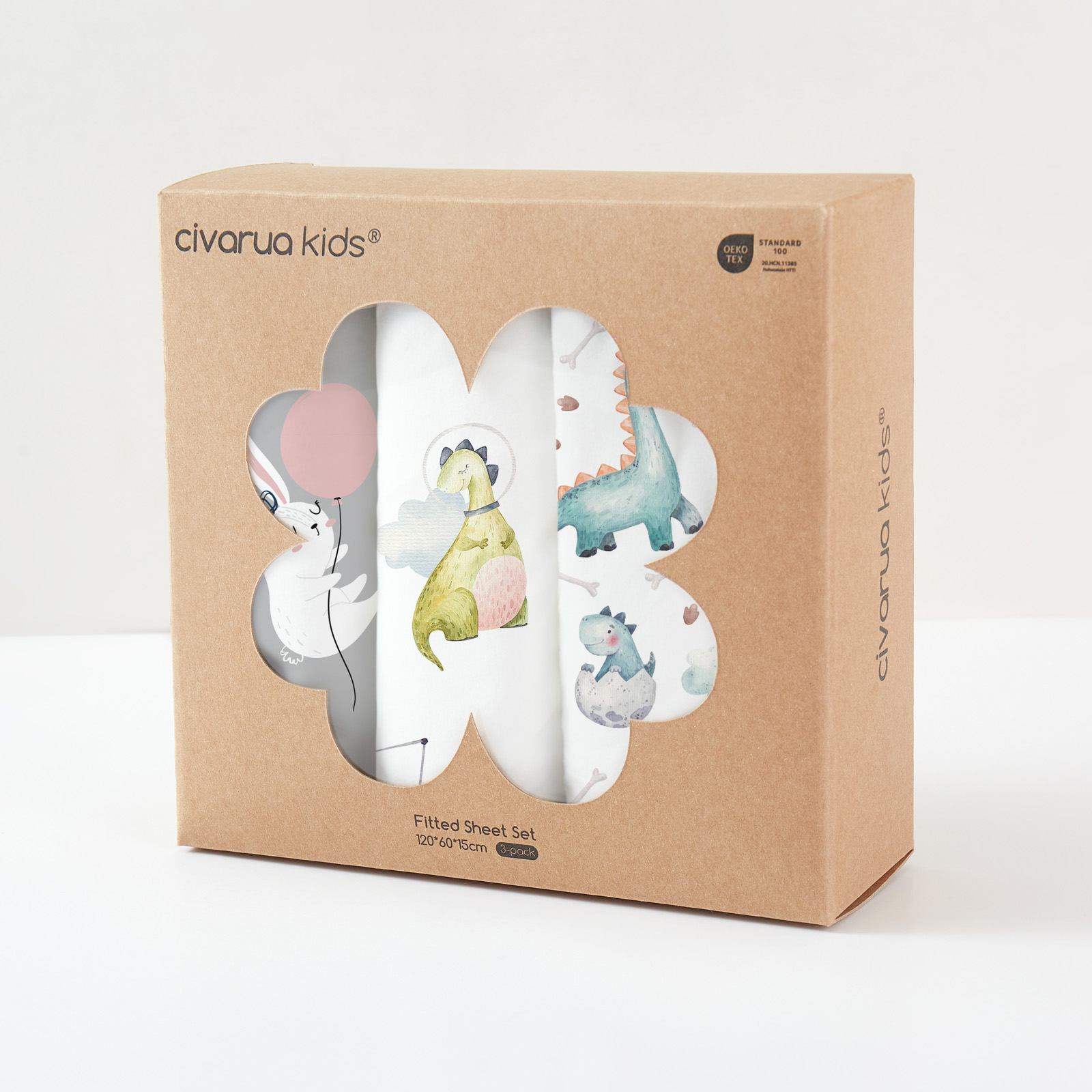 Dinosaur Rabbit | Fitted Sheets 3-Pack