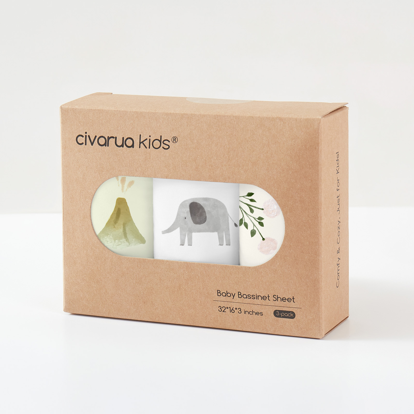 Dinosaur Elephant | Bassinet Sheets 3-Pack | 17*33''