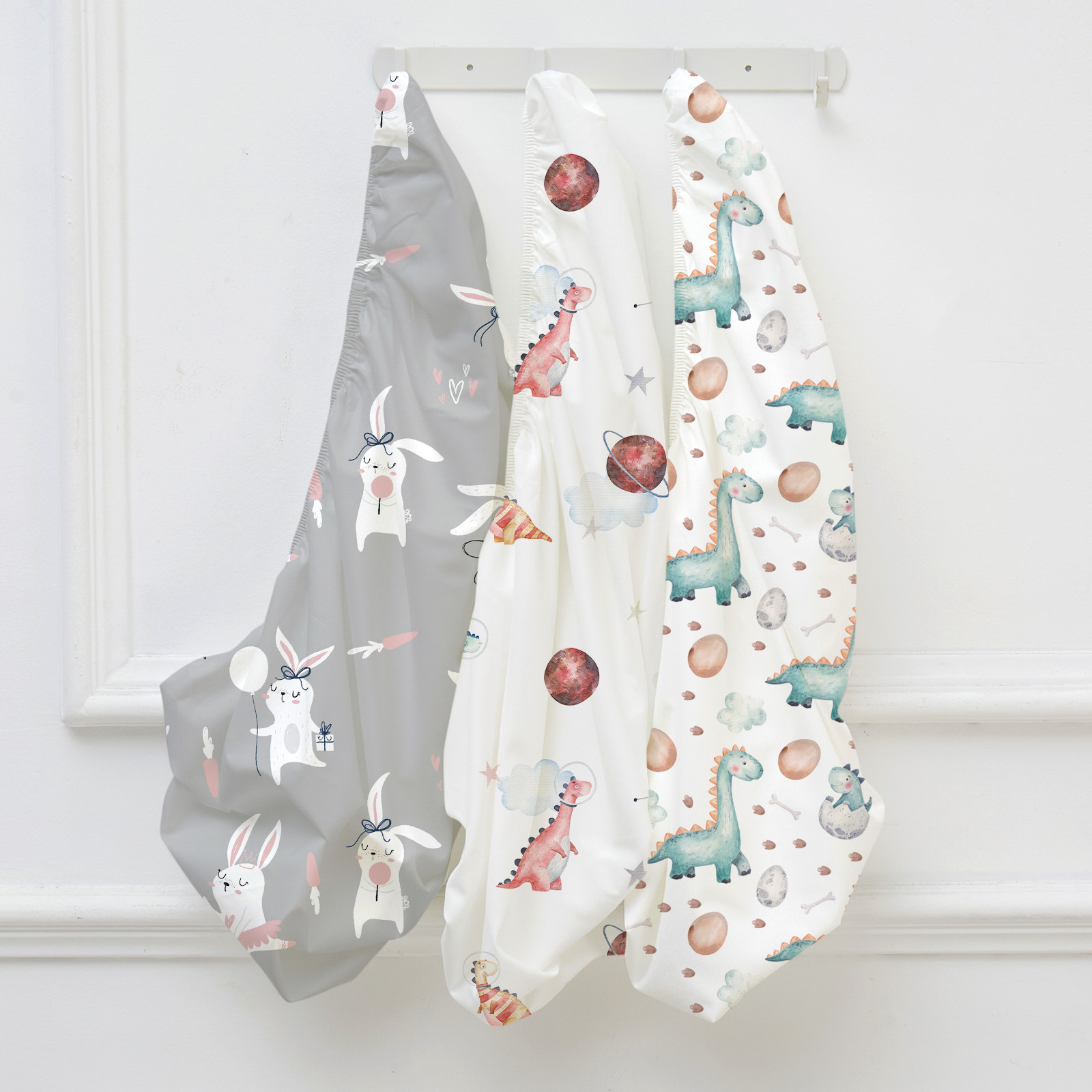 Dinosaur Rabbit | Fitted Sheets 3-Pack