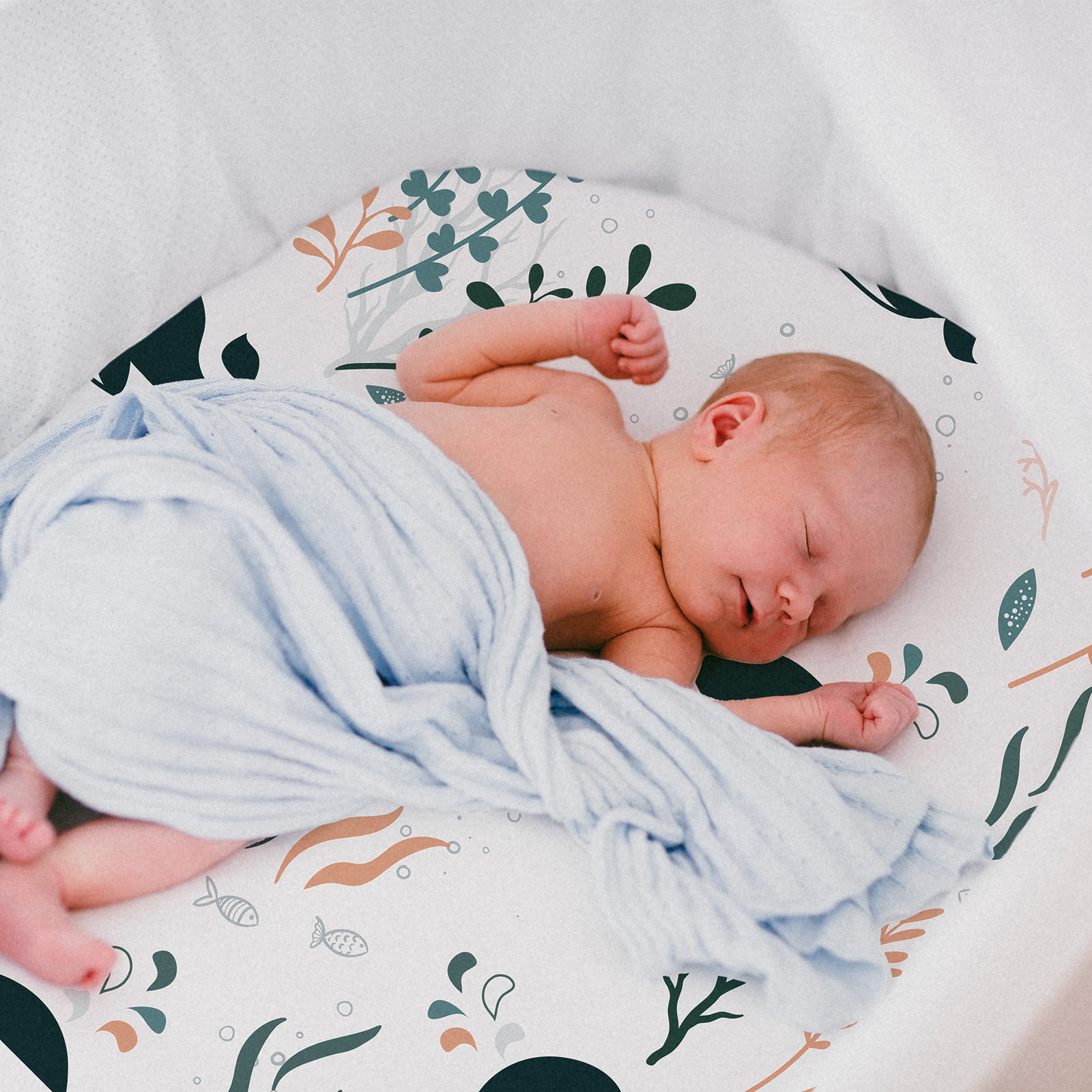 Fish & Sea | Soft Microfiber Fitted Change Pad Cover & Bassinet Sheets 2 Pack