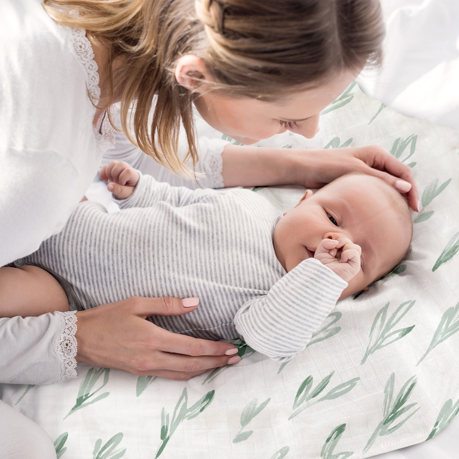 Muslin Swaddle Blankets 6-Pack, 27 X 27" - Sapling