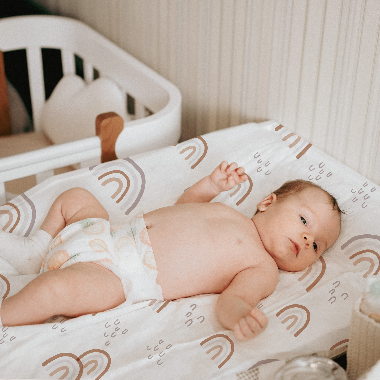 Rainbows | Soft Microfiber Fitted Change Pad Cover & Bassinet Sheets 2 Pack