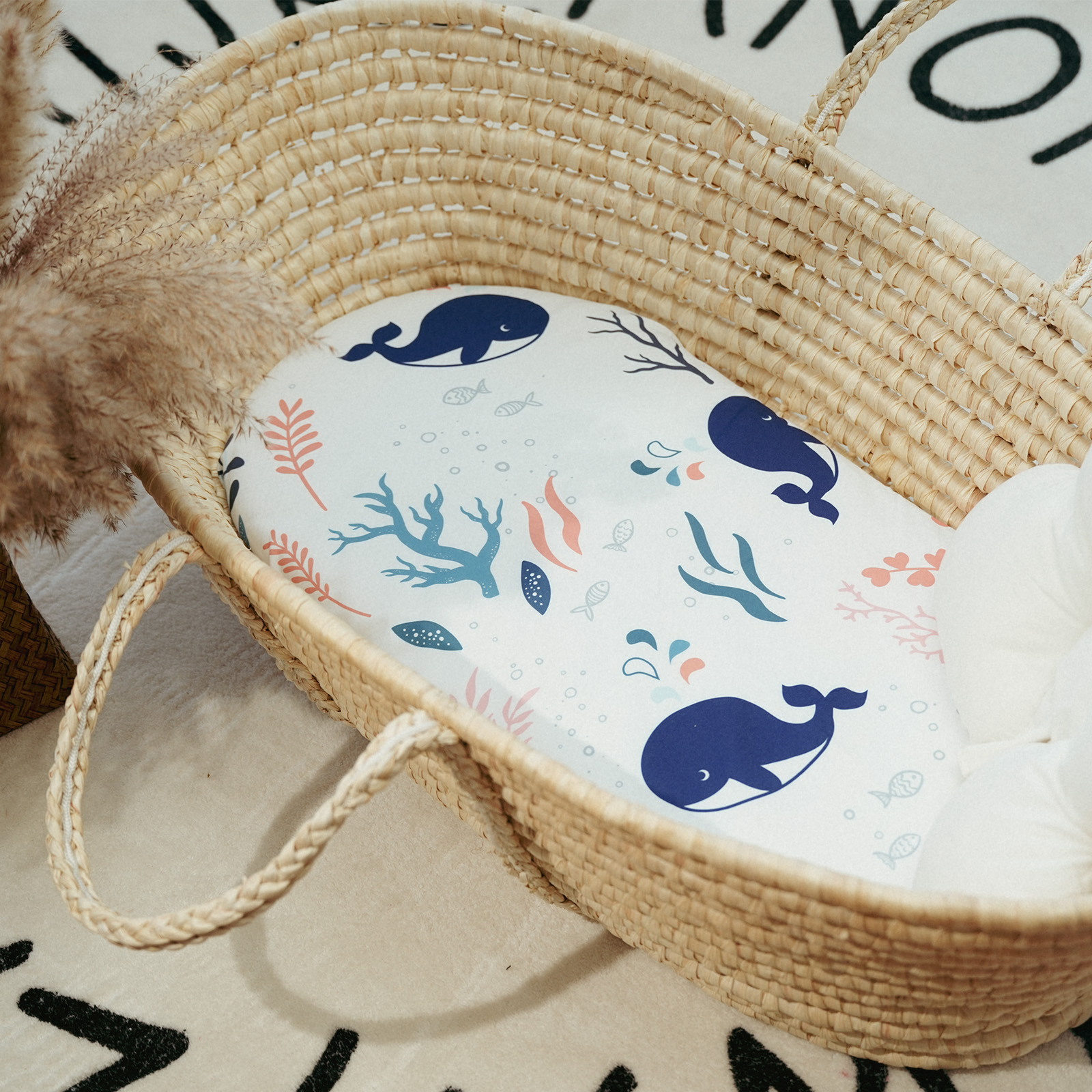 Fish & Sea | Soft Microfiber Fitted Change Pad Cover & Bassinet Sheets 2 Pack