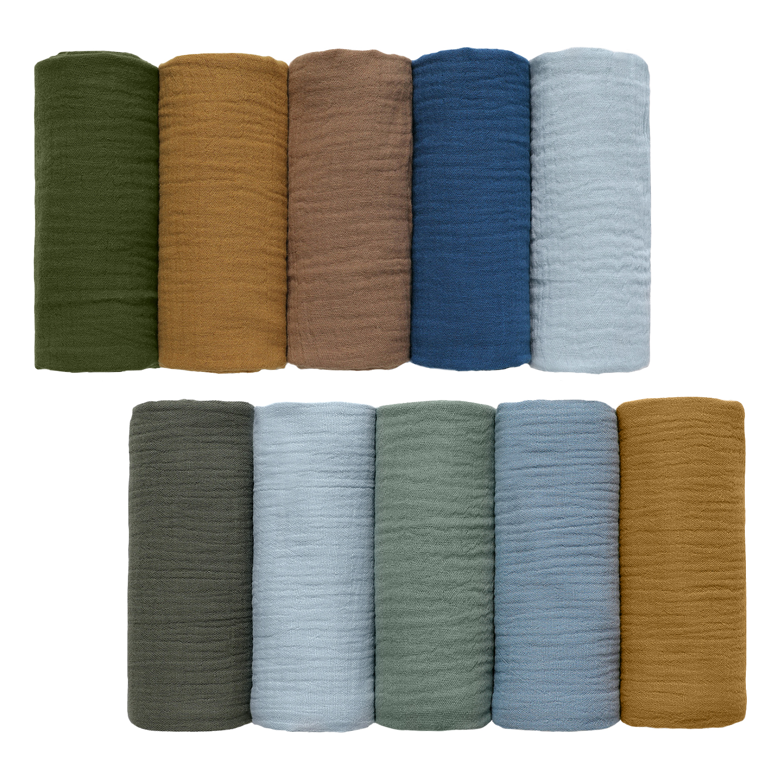 Fern | Muslin Swaddle Blankets 10-Pack | 23.5"x23.5"