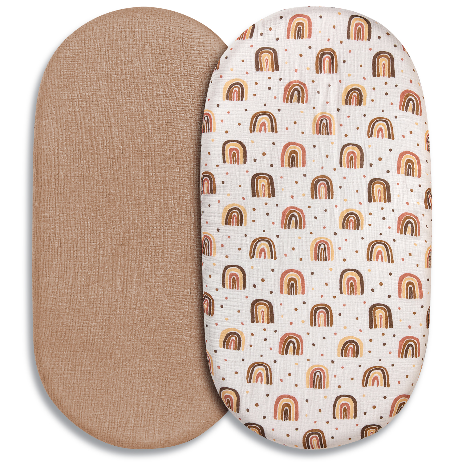Natural&Rainbow  | Bassinet Sheets 2-Pack | 33''*17''