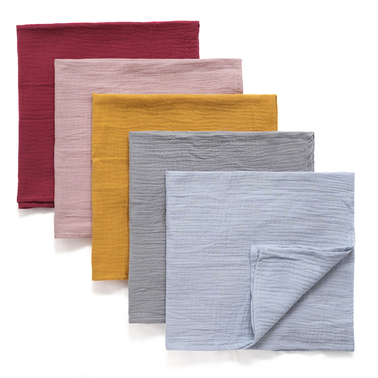 Muslin Swaddle Blankets 5-Pack, 23.5"x23.5" - Vintage